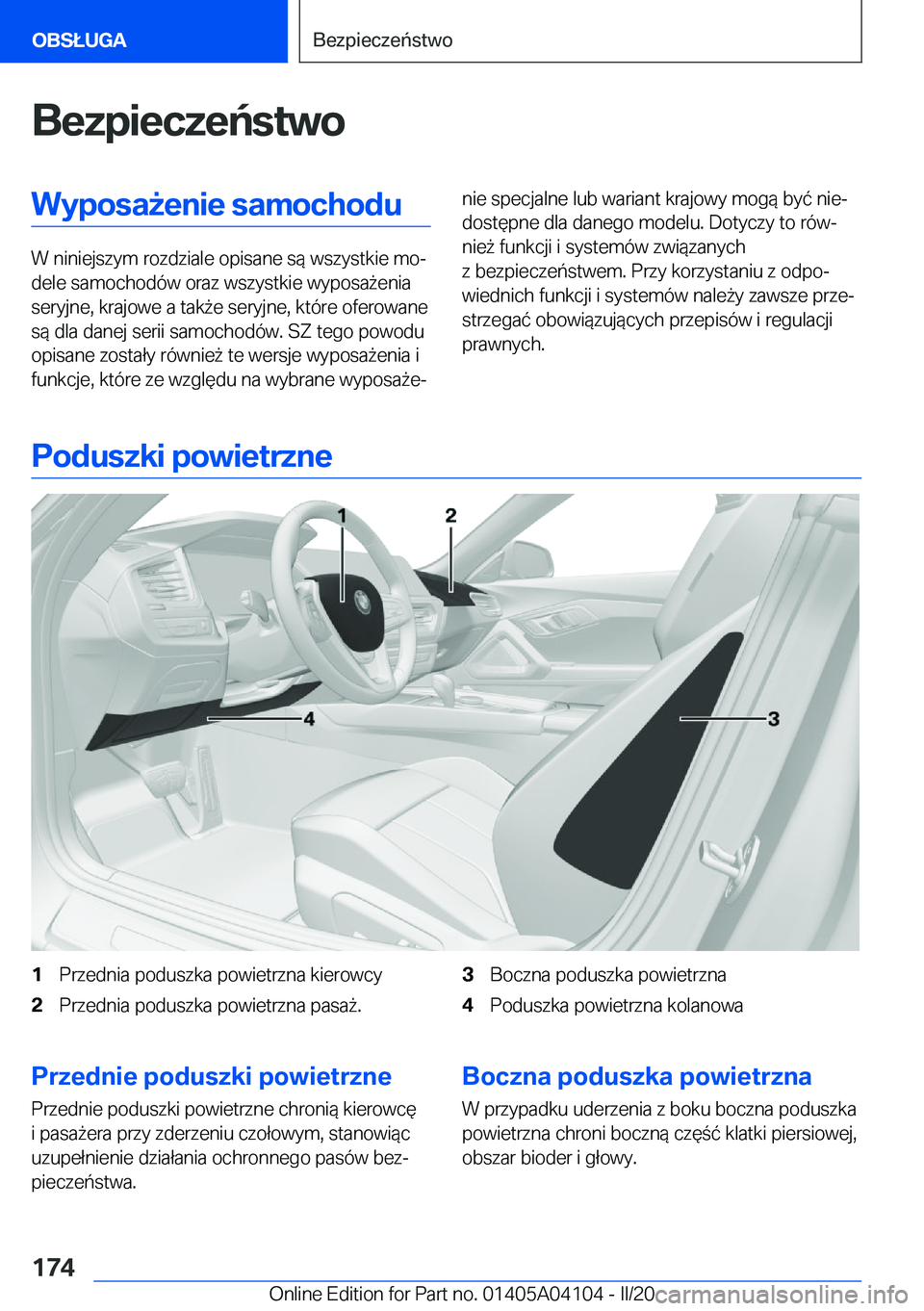 BMW Z4 2020  Instrukcja obsługi (in Polish) �B�e�z�p�i�e�c�z�e�