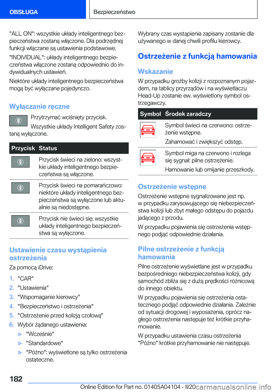 BMW Z4 2020  Instrukcja obsługi (in Polish) ��A�L�L��O�N��:��w�s�z�y�s�t�k�i�e��u�k�ł�a�d�y��i�n�t�e�l�i�g�e�n�t�n�e�g�o��b�e�zj�p�i�e�c�z�e�