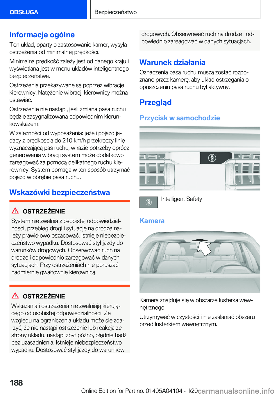 BMW Z4 2020  Instrukcja obsługi (in Polish) �I�n�f�o�r�m�a�c�j�e��o�g�