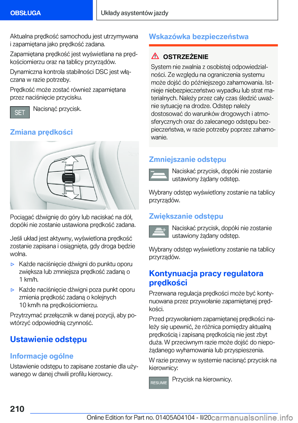 BMW Z4 2020  Instrukcja obsługi (in Polish) �A�k�t�u�a�l�n�a��p�r�
