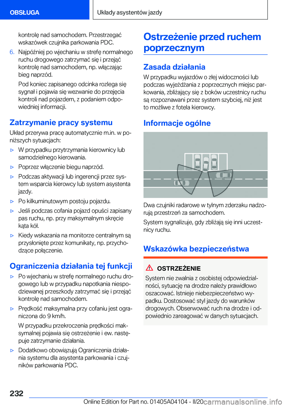 BMW Z4 2020  Instrukcja obsługi (in Polish) �k�o�n�t�r�o�l�