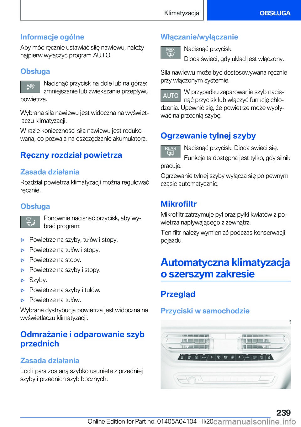 BMW Z4 2020  Instrukcja obsługi (in Polish) �I�n�f�o�r�m�a�c�j�e��o�g�