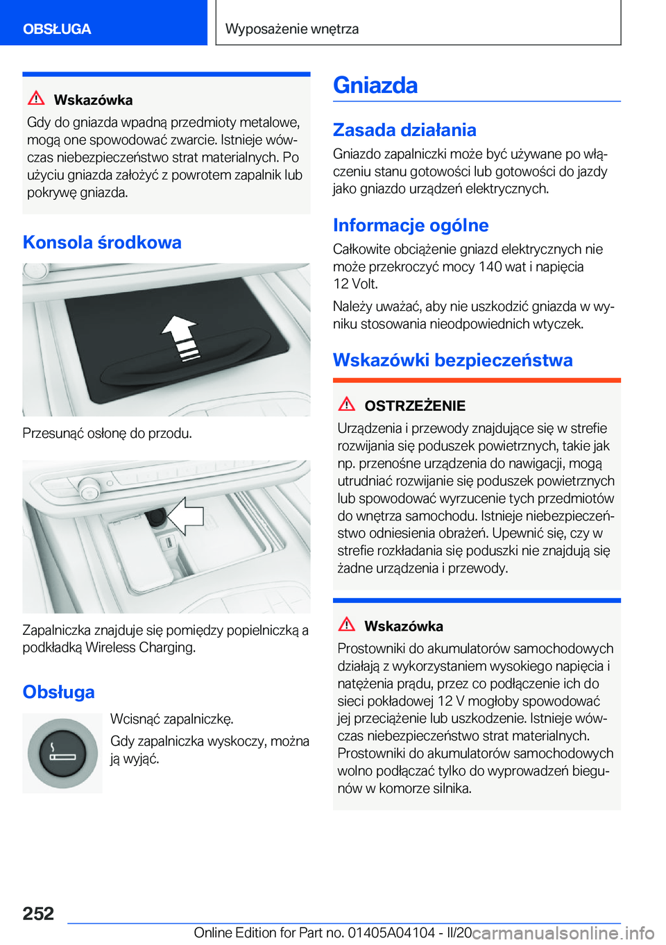 BMW Z4 2020  Instrukcja obsługi (in Polish) �W�s�k�a�z�