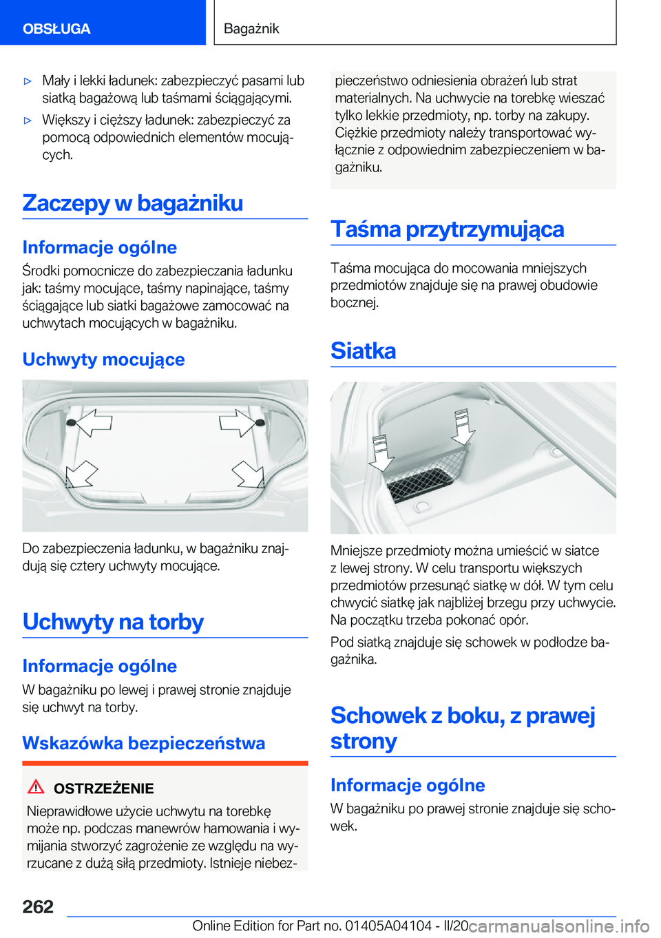 BMW Z4 2020  Instrukcja obsługi (in Polish) 'x�M�a�ł�y��i��l�e�k�k�i��ł�a�d�u�n�e�k�:��z�a�b�e�z�p�i�e�c�z�y�