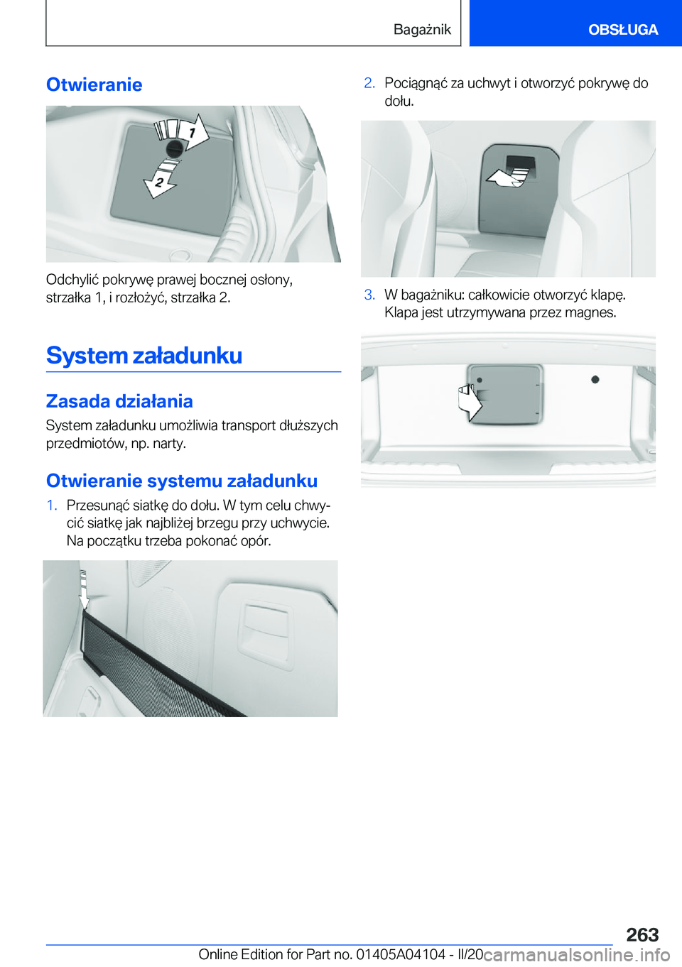 BMW Z4 2020  Instrukcja obsługi (in Polish) �O�t�w�i�e�r�a�n�i�e
�O�d�c�h�y�l�i�