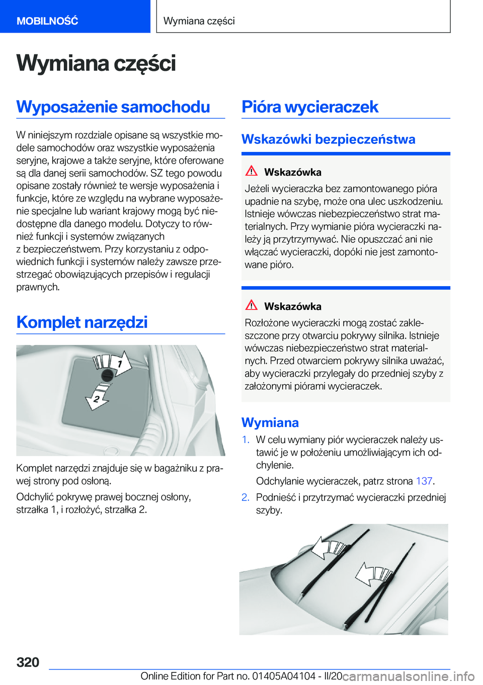 BMW Z4 2020  Instrukcja obsługi (in Polish) �W�y�m�i�a�n�a��c�z�
