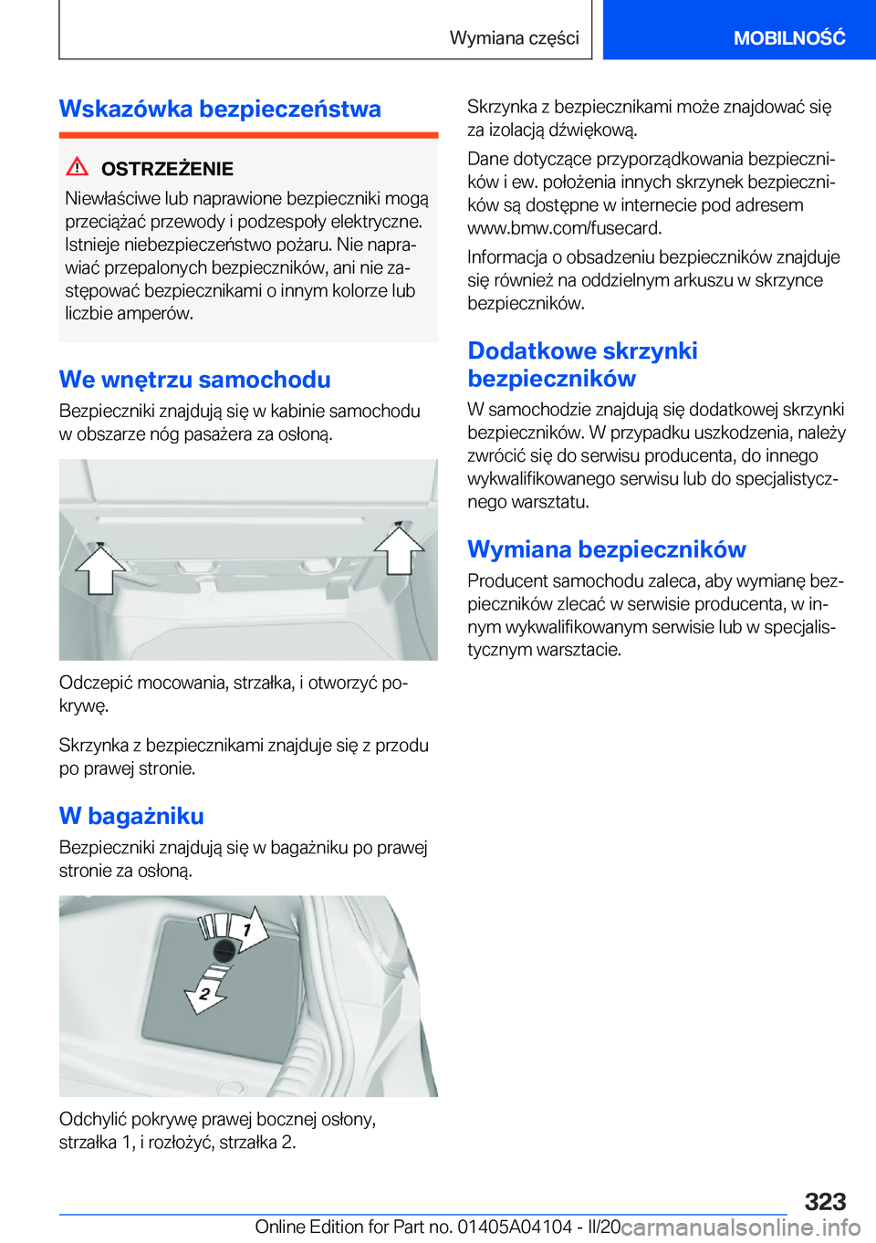BMW Z4 2020  Instrukcja obsługi (in Polish) �W�s�k�a�z�