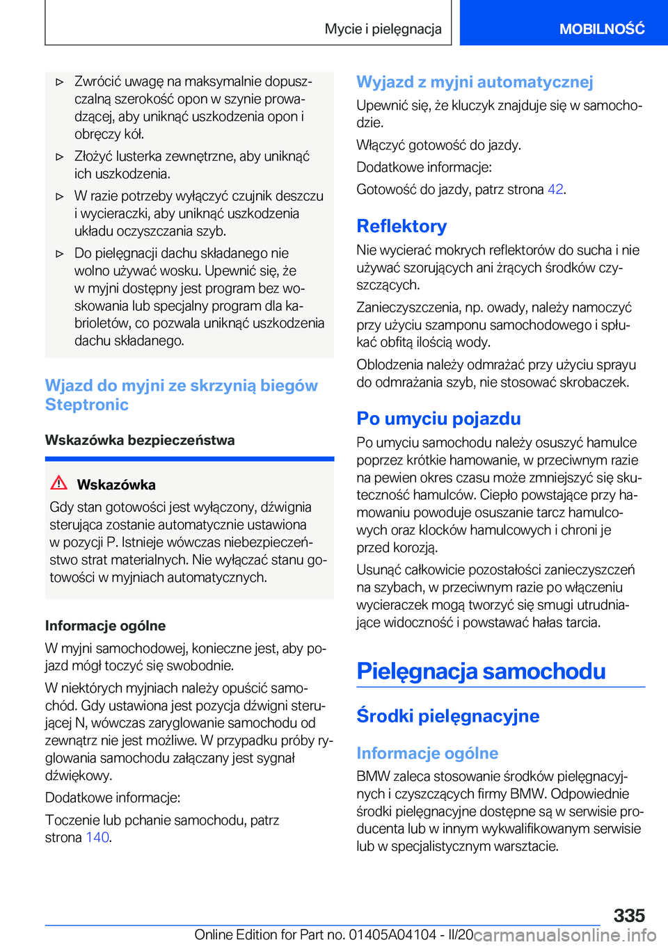 BMW Z4 2020  Instrukcja obsługi (in Polish) 'x�Z�w�r�