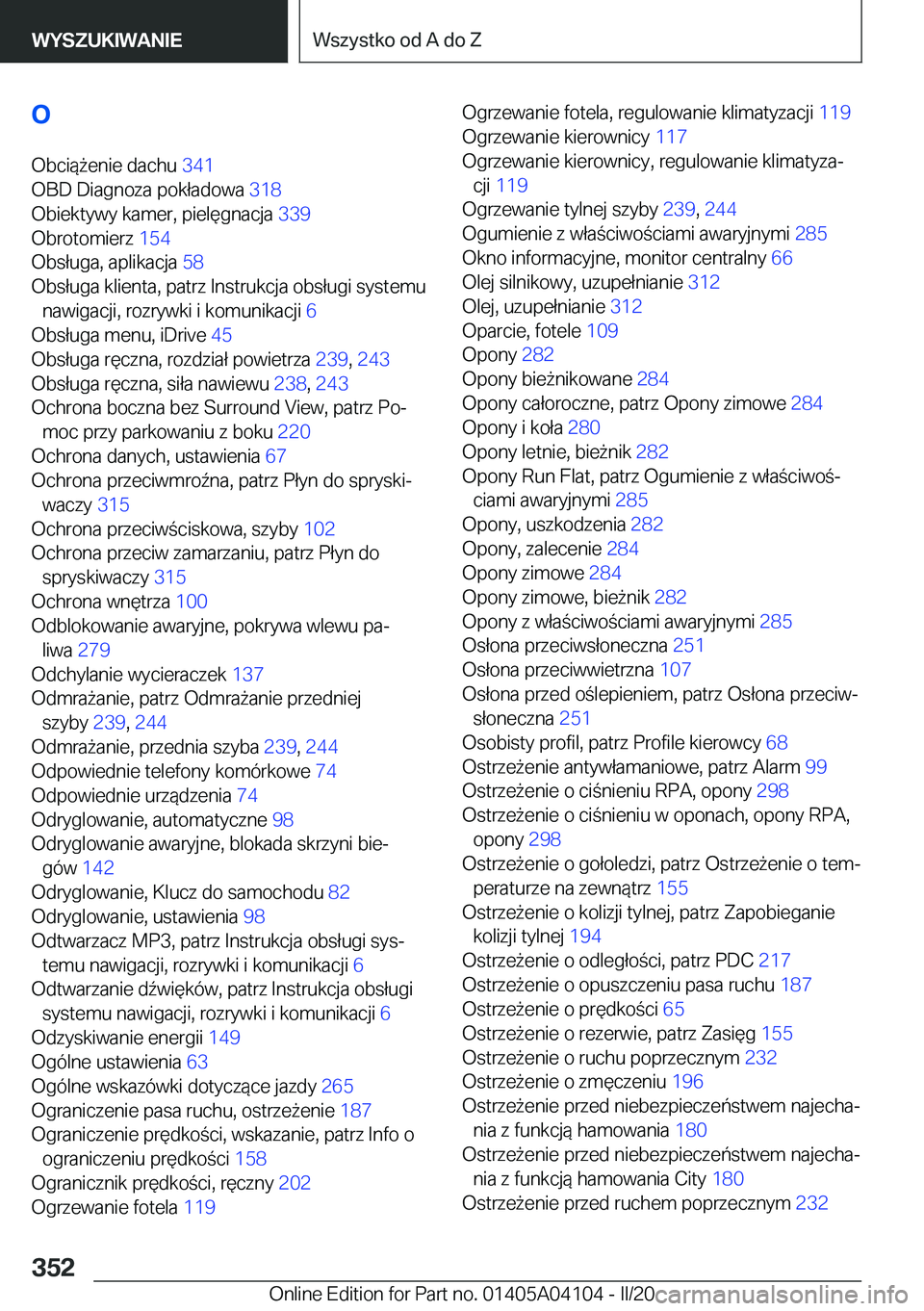 BMW Z4 2020  Instrukcja obsługi (in Polish) �O
�O�b�c�i�