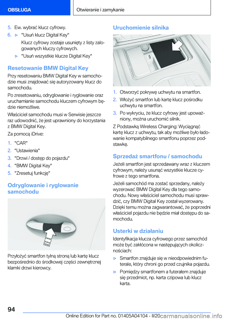 BMW Z4 2020  Instrukcja obsługi (in Polish) �5�.�E�w�.��w�y�b�r�a�