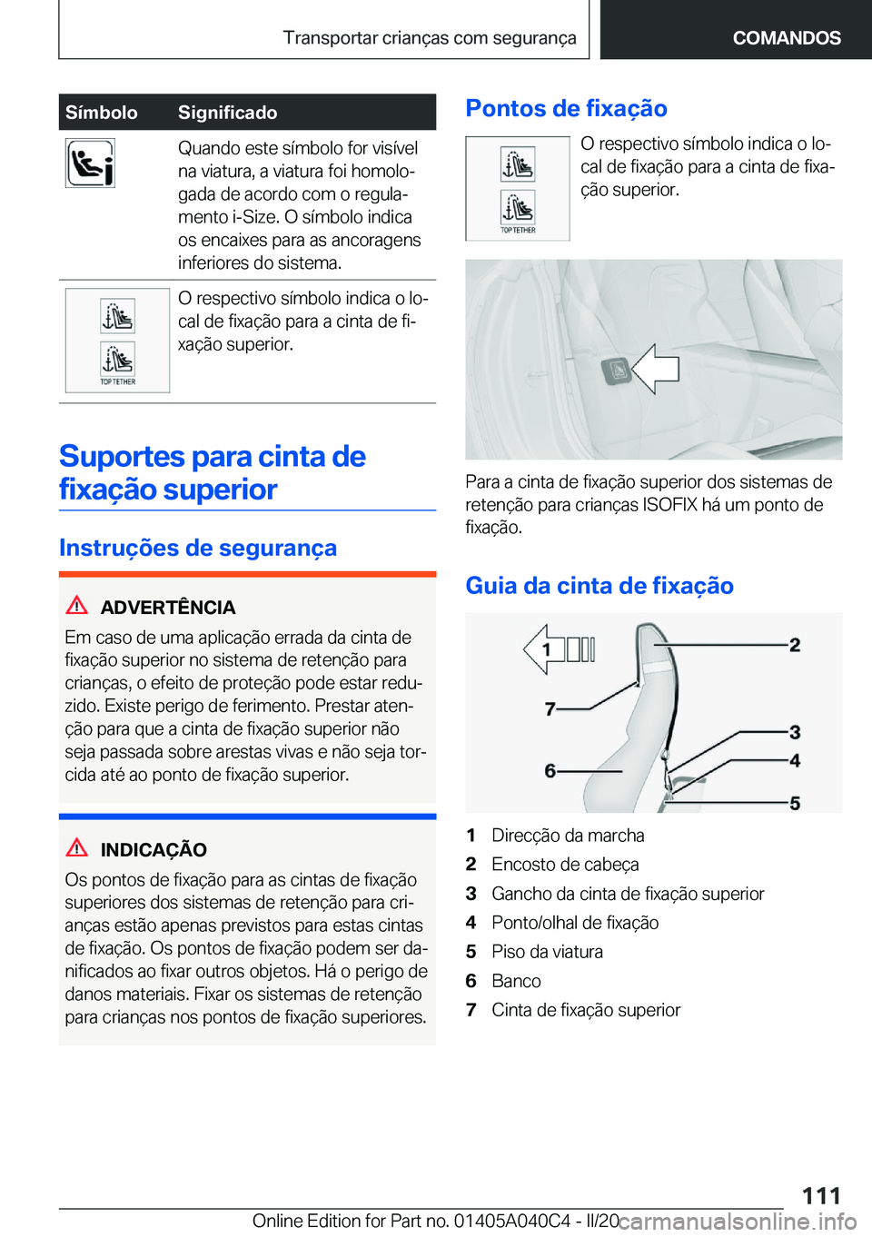 BMW Z4 2020  Manual do condutor (in Portuguese) �S�