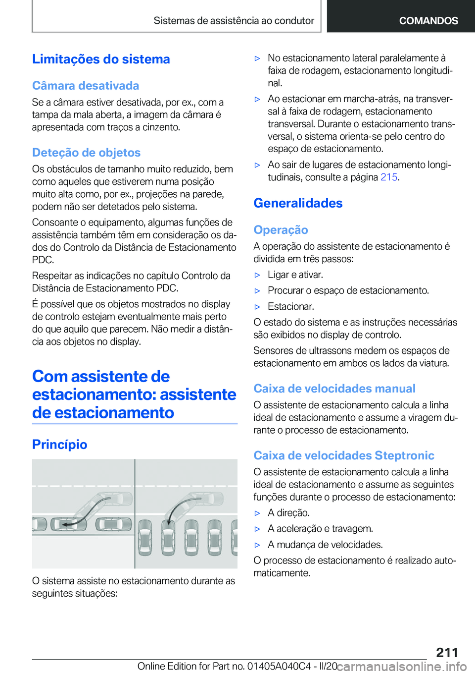 BMW Z4 2020  Manual do condutor (in Portuguese) �L�i�m�i�t�a�