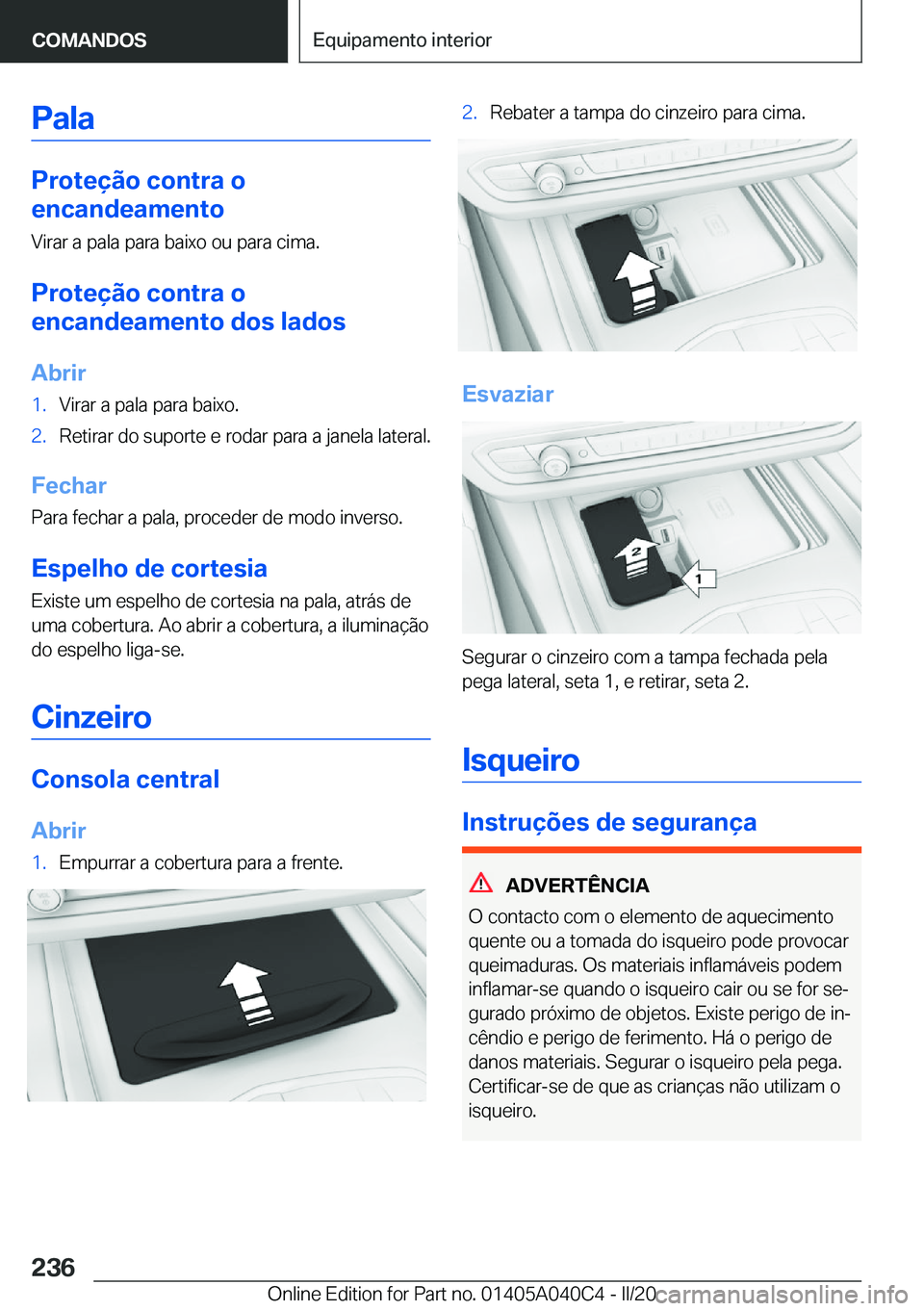 BMW Z4 2020  Manual do condutor (in Portuguese) �P�a�l�a
�P�r�o�t�e�