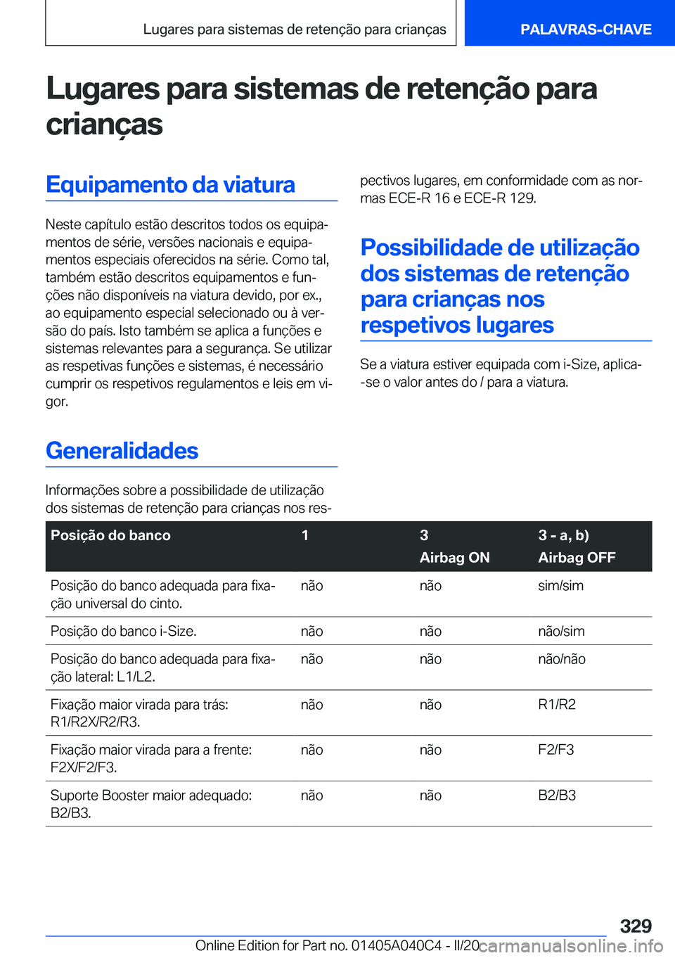 BMW Z4 2020  Manual do condutor (in Portuguese) �L�u�g�a�r�e�s��p�a�r�a��s�i�s�t�e�m�a�s��d�e��r�e�t�e�n�