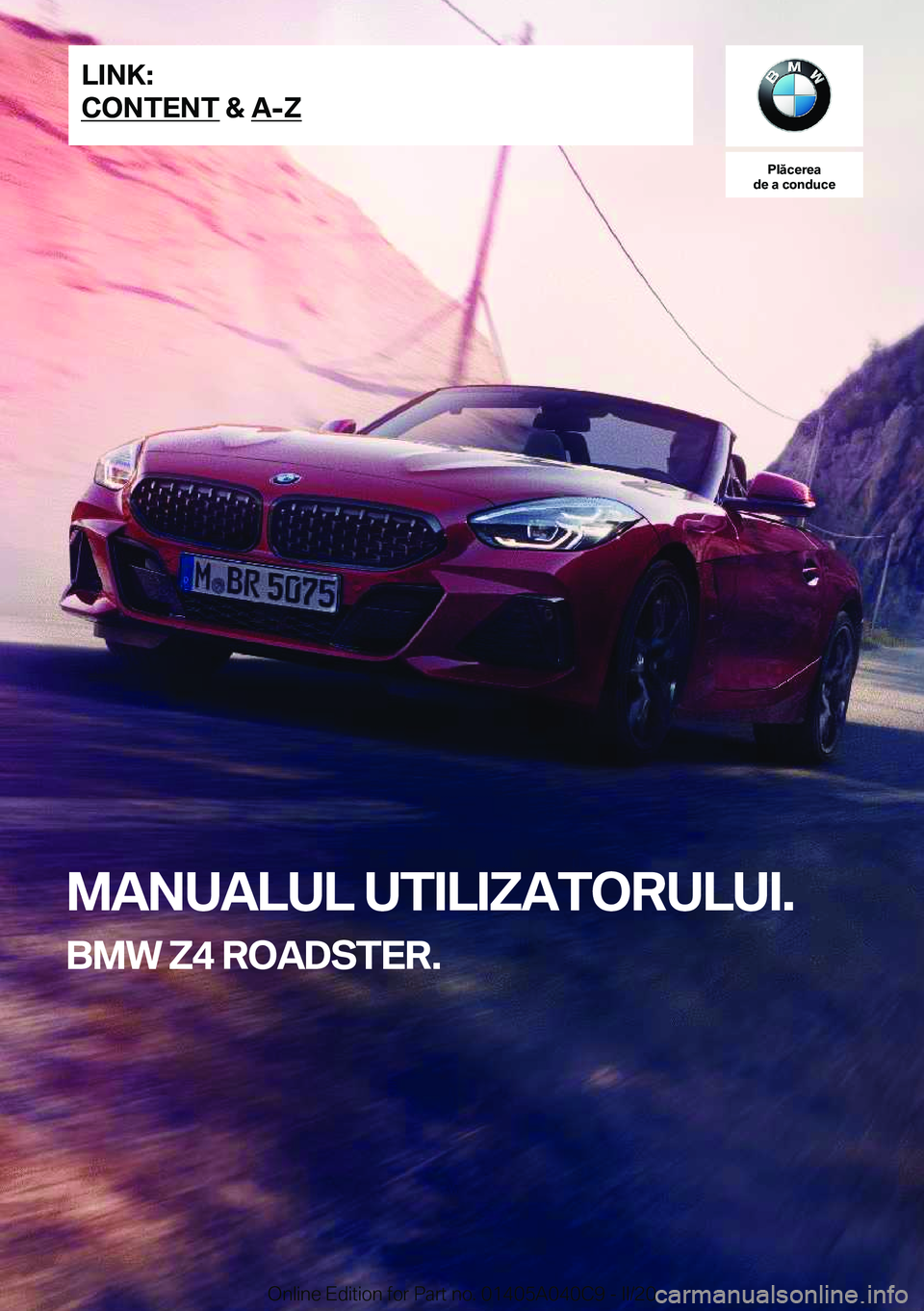 BMW Z4 2020  Ghiduri De Utilizare (in Romanian) �P�l�