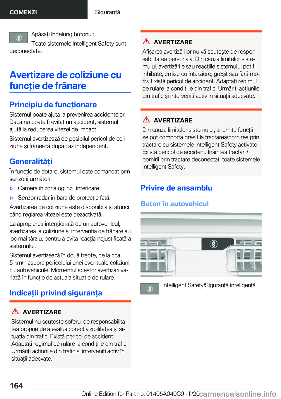BMW Z4 2020  Ghiduri De Utilizare (in Romanian) �A�p�