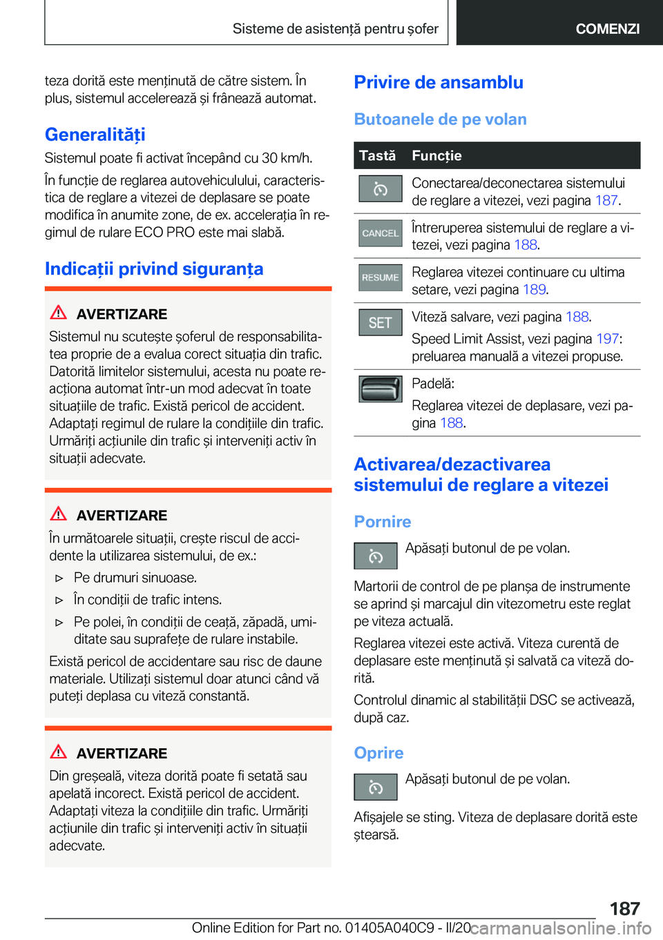 BMW Z4 2020  Ghiduri De Utilizare (in Romanian) �t�e�z�a��d�o�r�i�t�