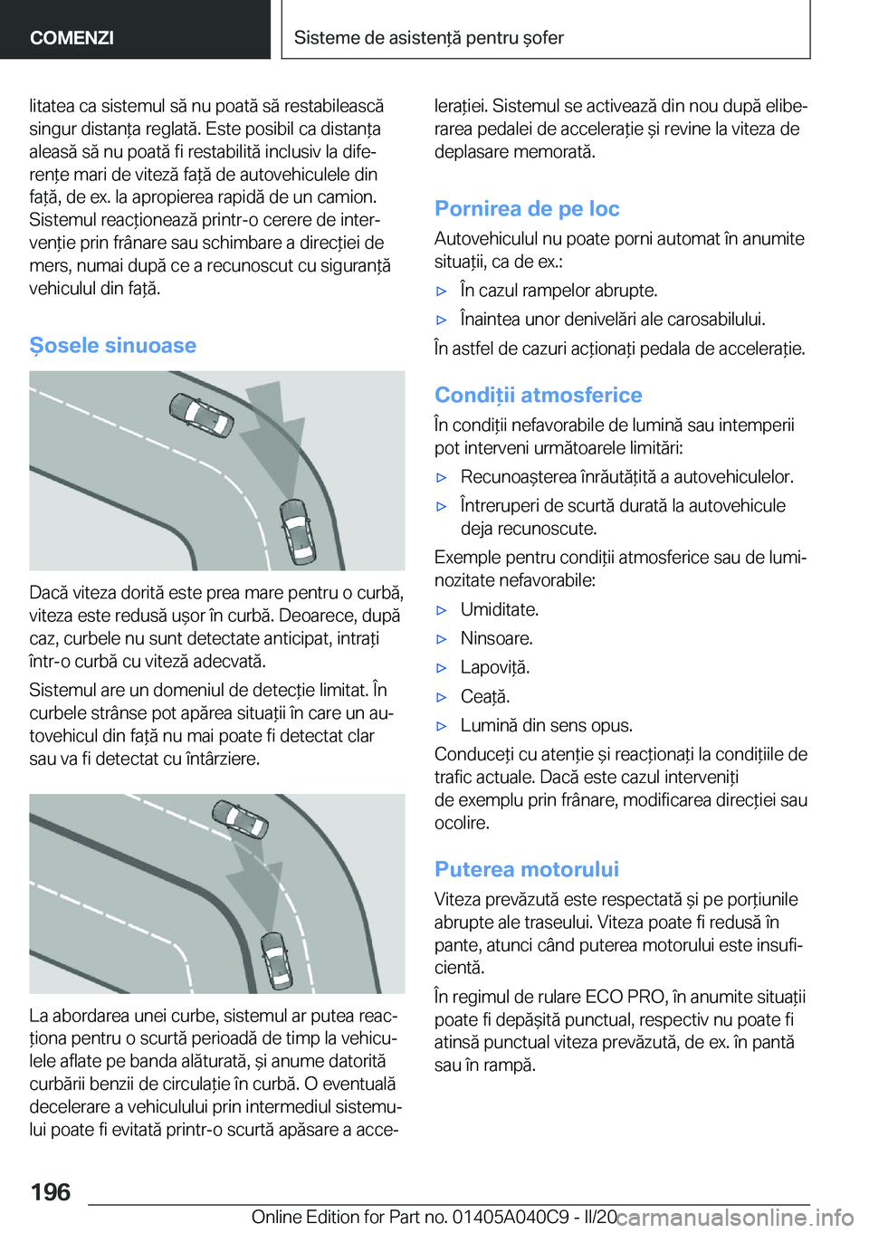 BMW Z4 2020  Ghiduri De Utilizare (in Romanian) �l�i�t�a�t�e�a��c�a��s�i�s�t�e�m�u�l��s�