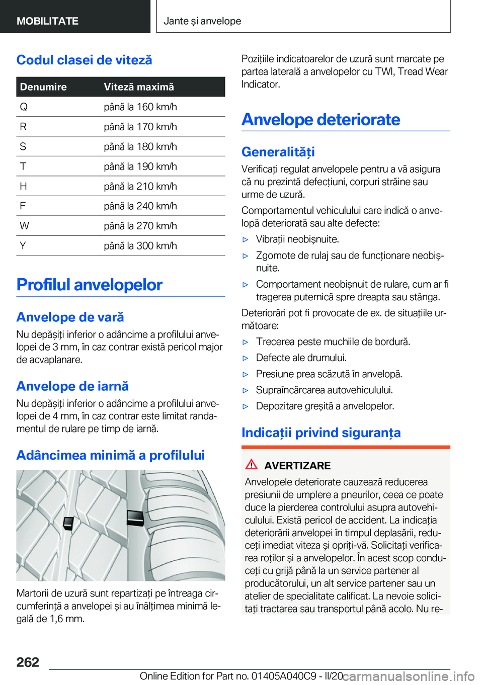 BMW Z4 2020  Ghiduri De Utilizare (in Romanian) �C�o�d�u�l��c�l�a�s�e�i��d�e��v�i�t�e�z�