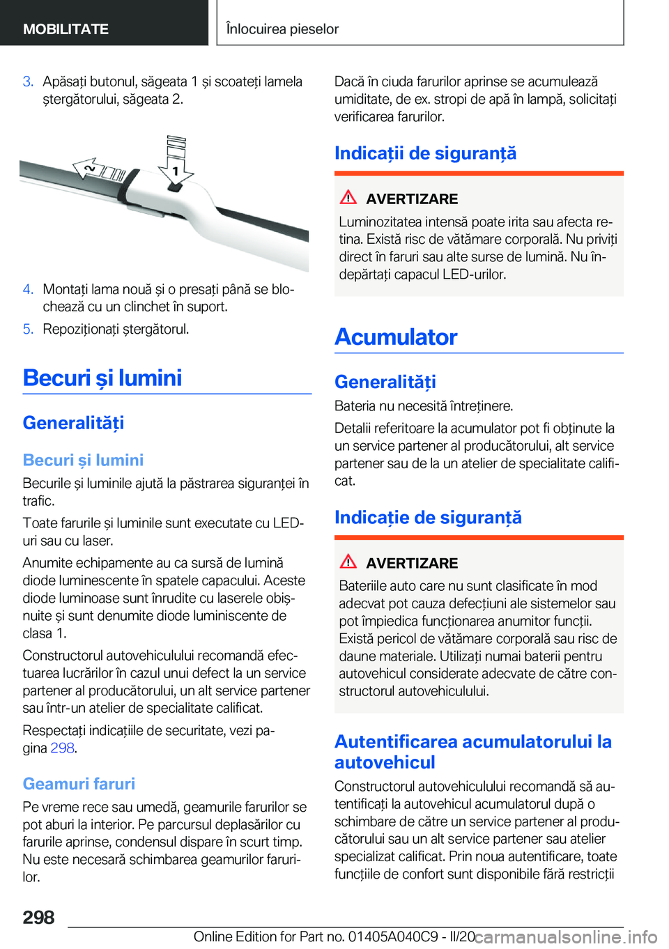 BMW Z4 2020  Ghiduri De Utilizare (in Romanian) �3�.�A�p�