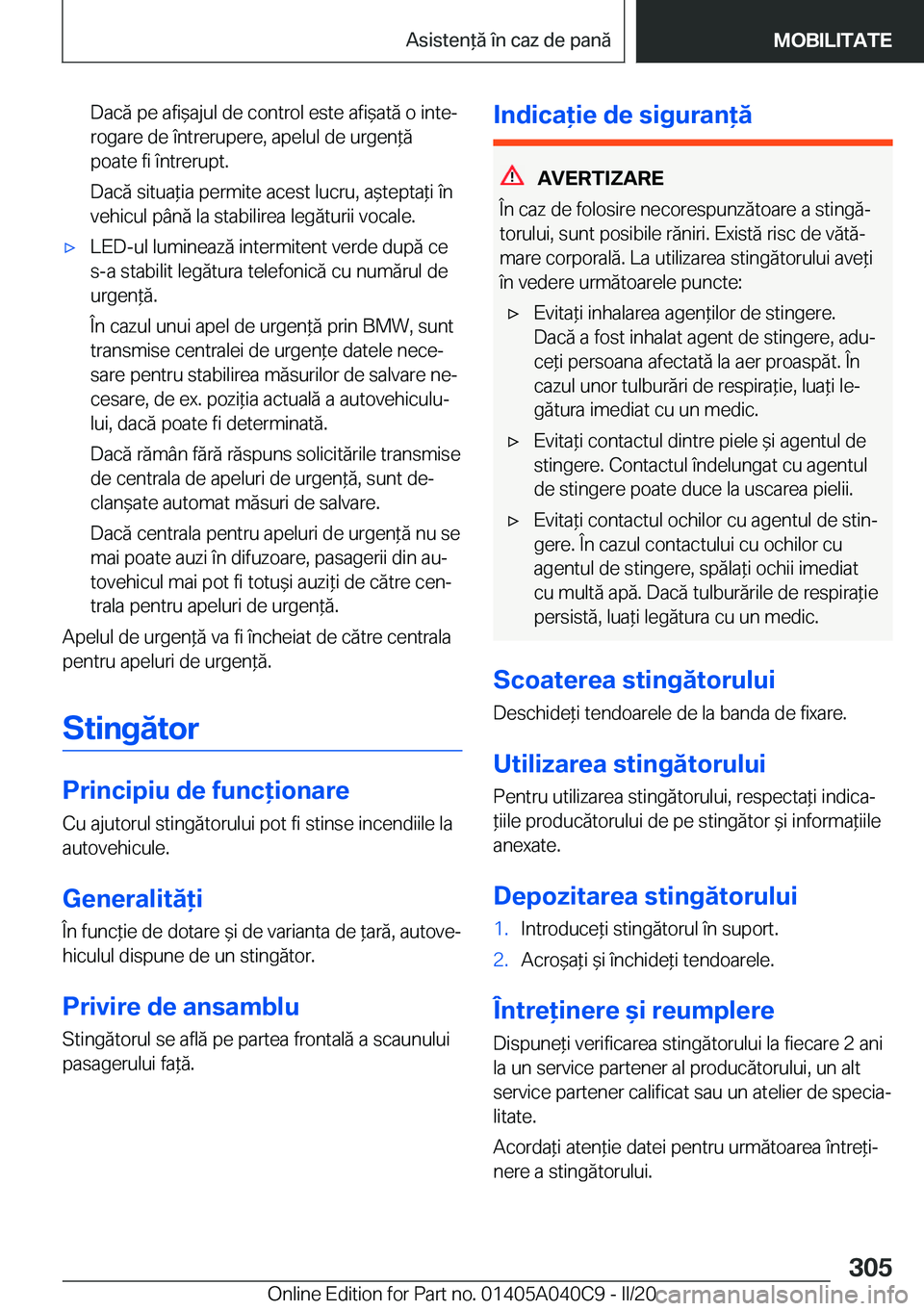 BMW Z4 2020  Ghiduri De Utilizare (in Romanian) �D�a�c�