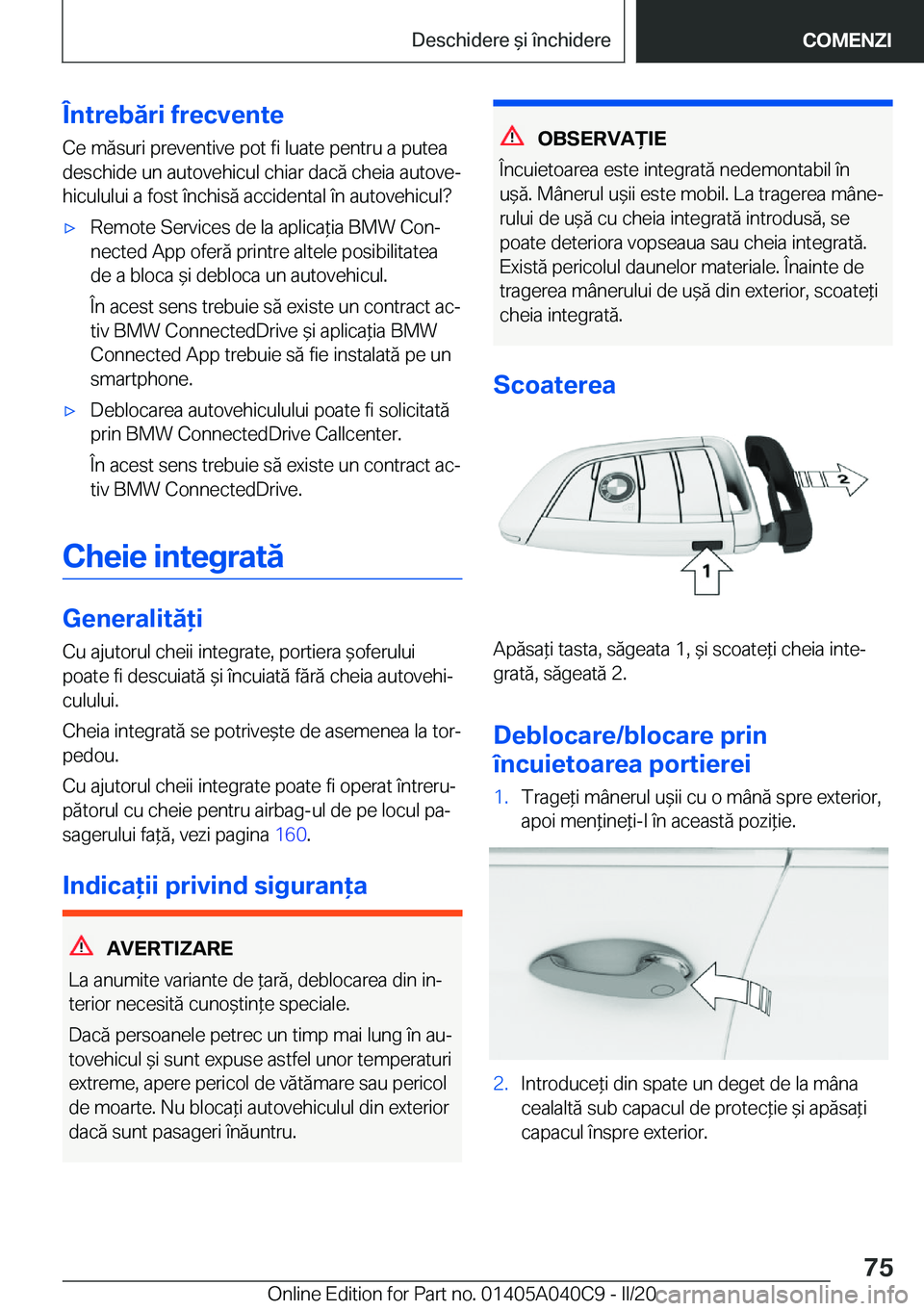 BMW Z4 2020  Ghiduri De Utilizare (in Romanian) �