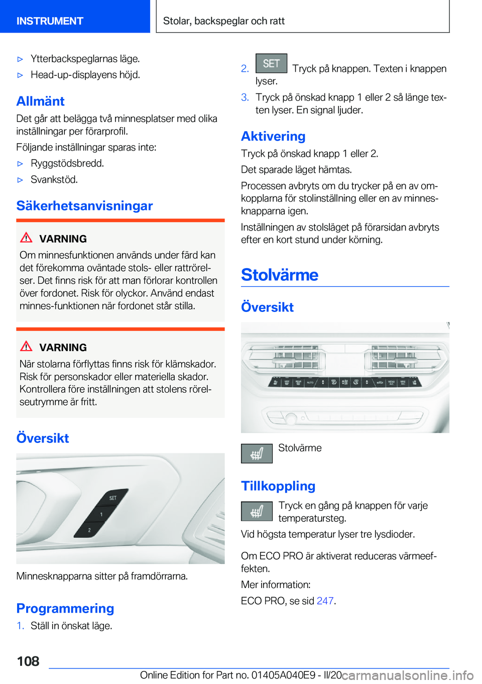 BMW Z4 2020  InstruktionsbÖcker (in Swedish) 'x�Y�t�t�e�r�b�a�c�k�s�p�e�g�l�a�r�n�a�s��l�ä�g�e�.'x�H�e�a�d�-�u�p�-�d�i�s�p�l�a�y�e�n�s��h�