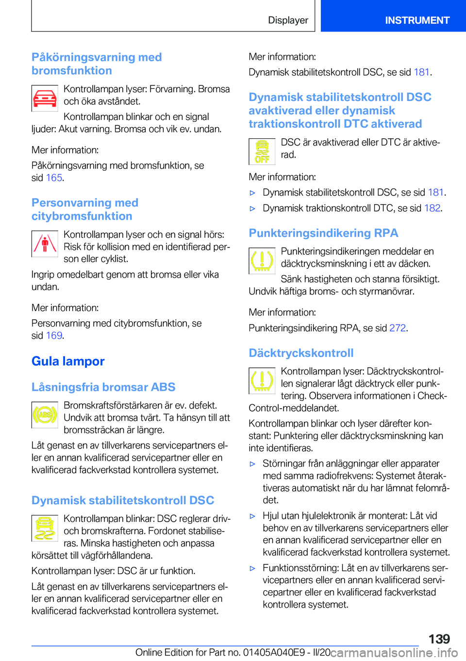 BMW Z4 2020  InstruktionsbÖcker (in Swedish) �P�å�k�