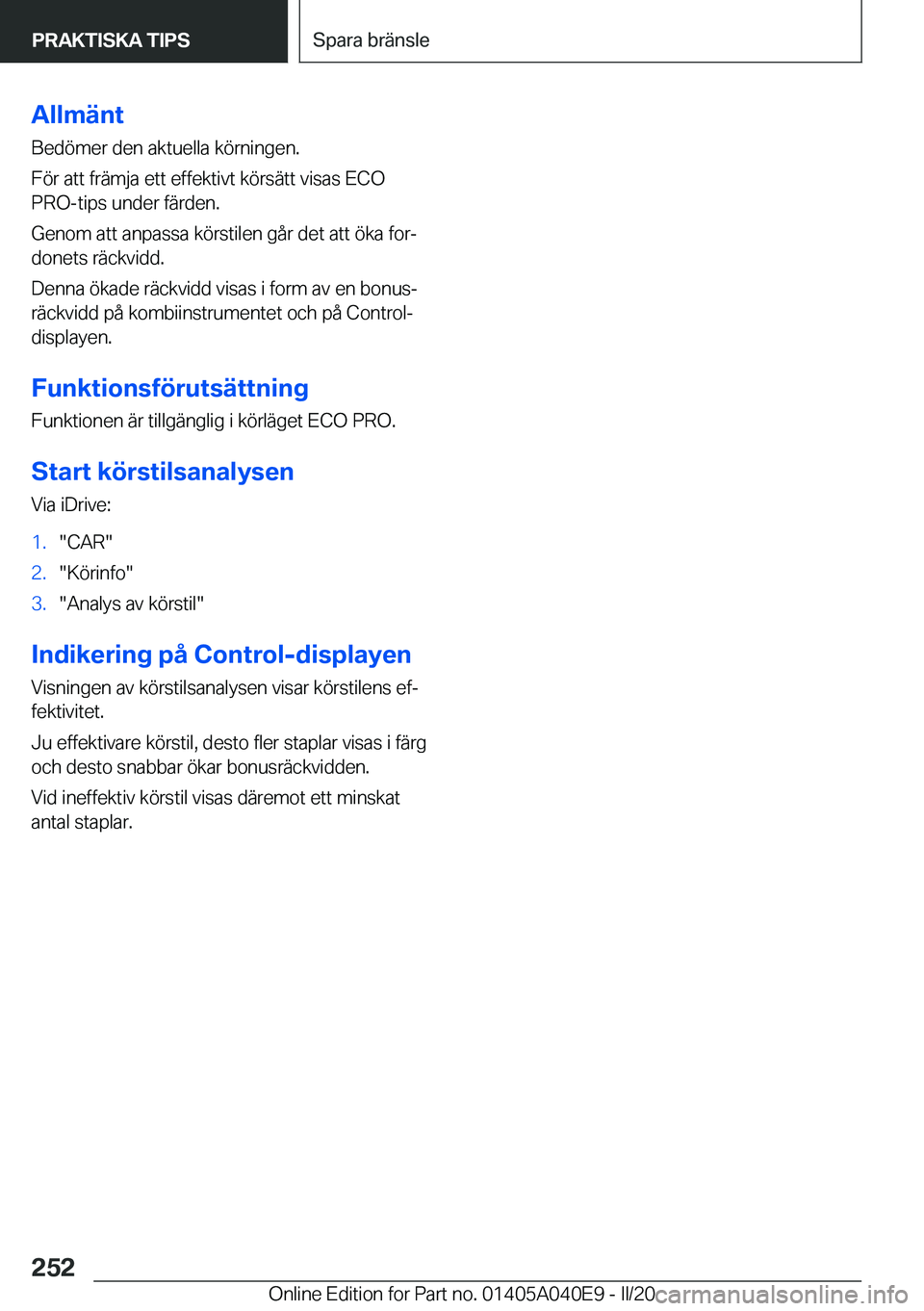 BMW Z4 2020  InstruktionsbÖcker (in Swedish) �A�l�l�m�ä�n�t
�B�e�d�