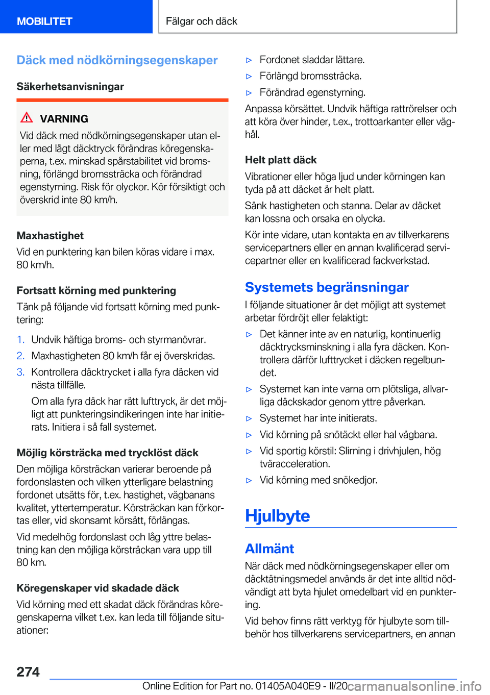 BMW Z4 2020  InstruktionsbÖcker (in Swedish) �D�ä�c�k��m�e�d��n�