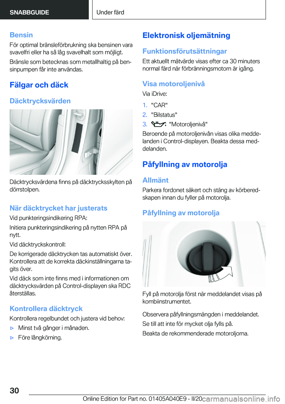 BMW Z4 2020  InstruktionsbÖcker (in Swedish) �B�e�n�s�i�n�F�