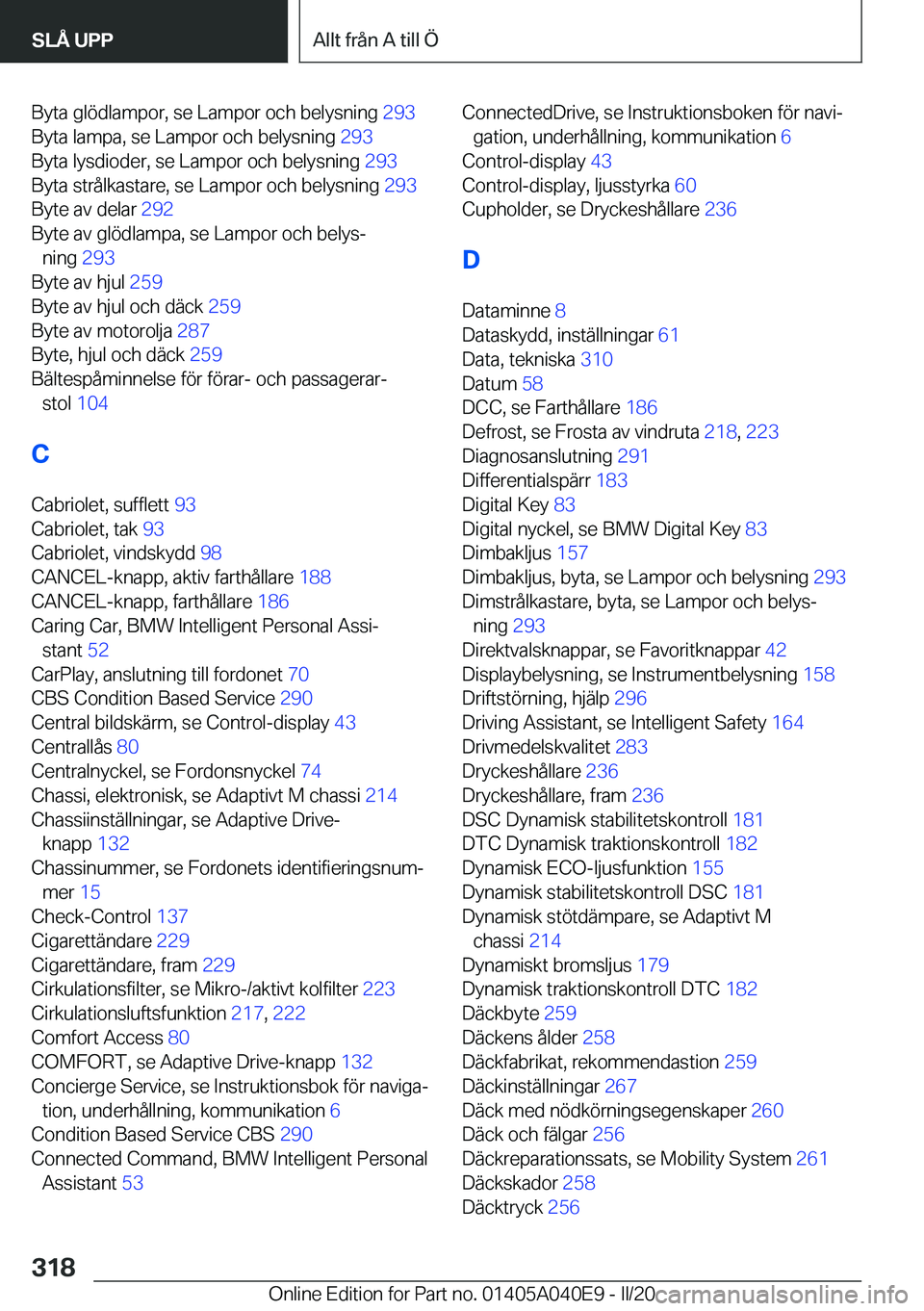 BMW Z4 2020  InstruktionsbÖcker (in Swedish) �B�y�t�a��g�l�
