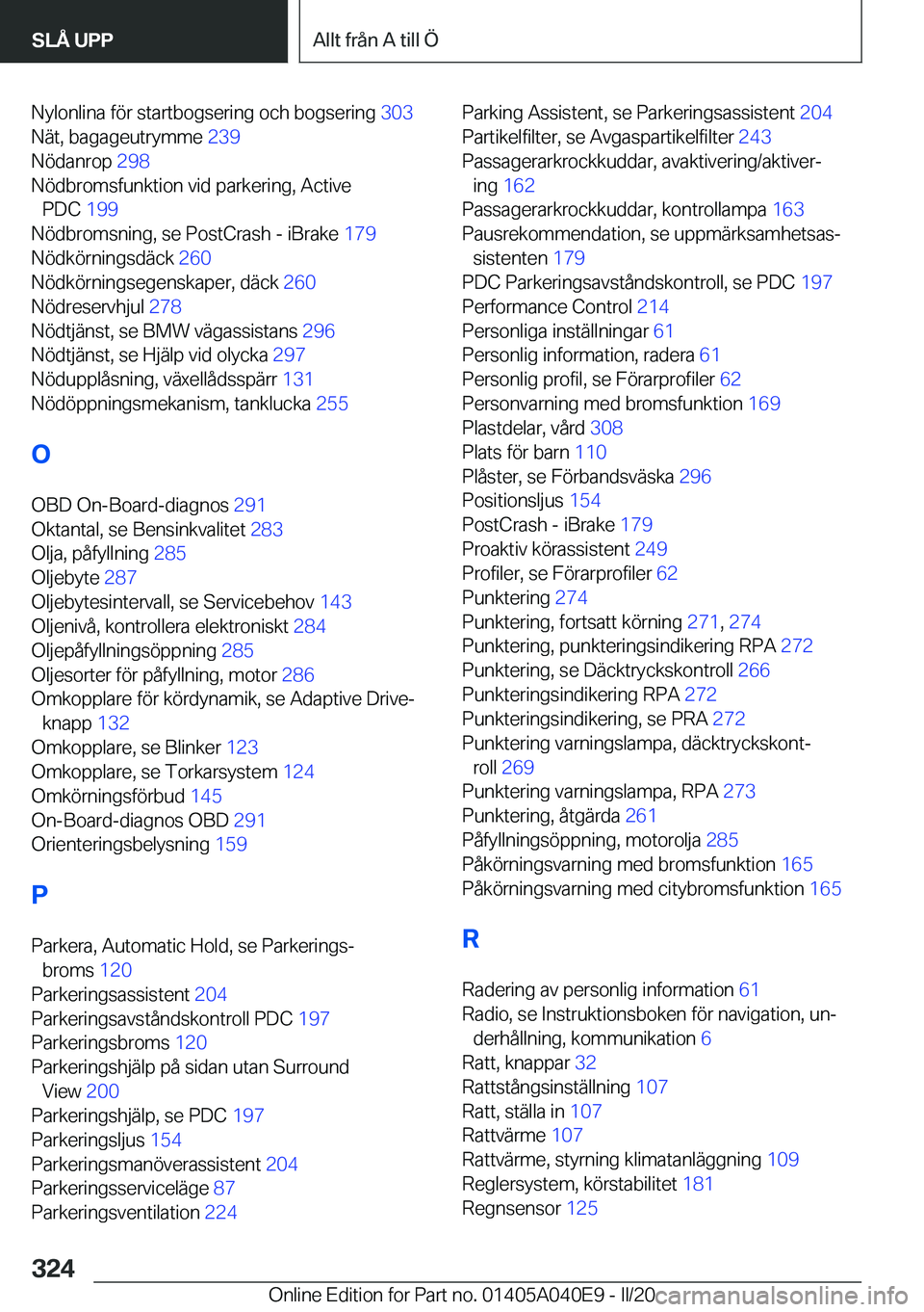 BMW Z4 2020  InstruktionsbÖcker (in Swedish) �N�y�l�o�n�l�i�n�a��f�