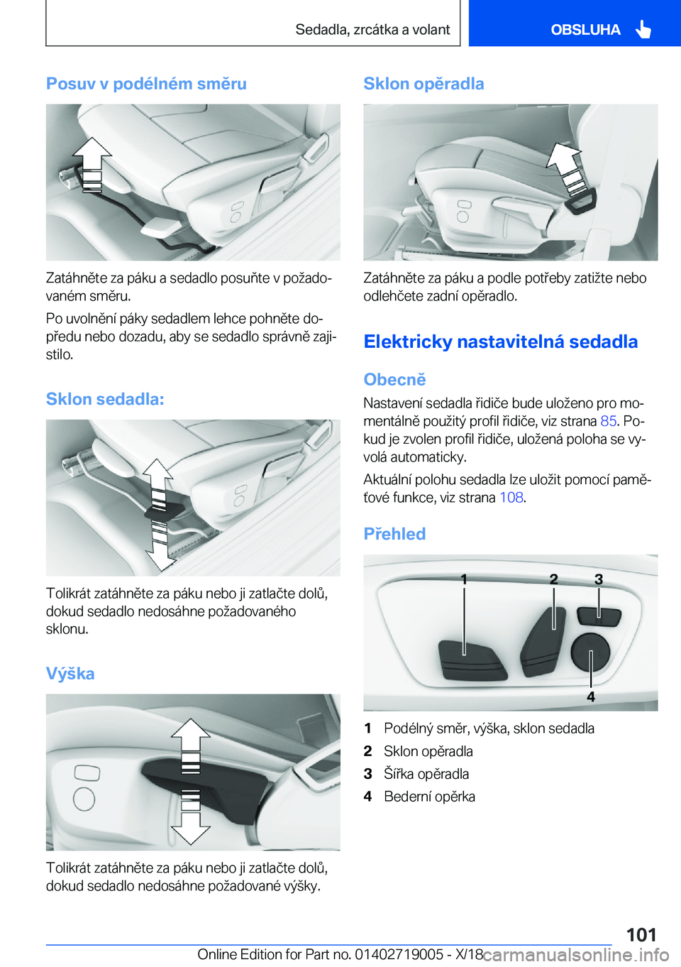 BMW Z4 2019  Návod na použití (in Czech) �P�o�s�u�v��v��p�o�d�