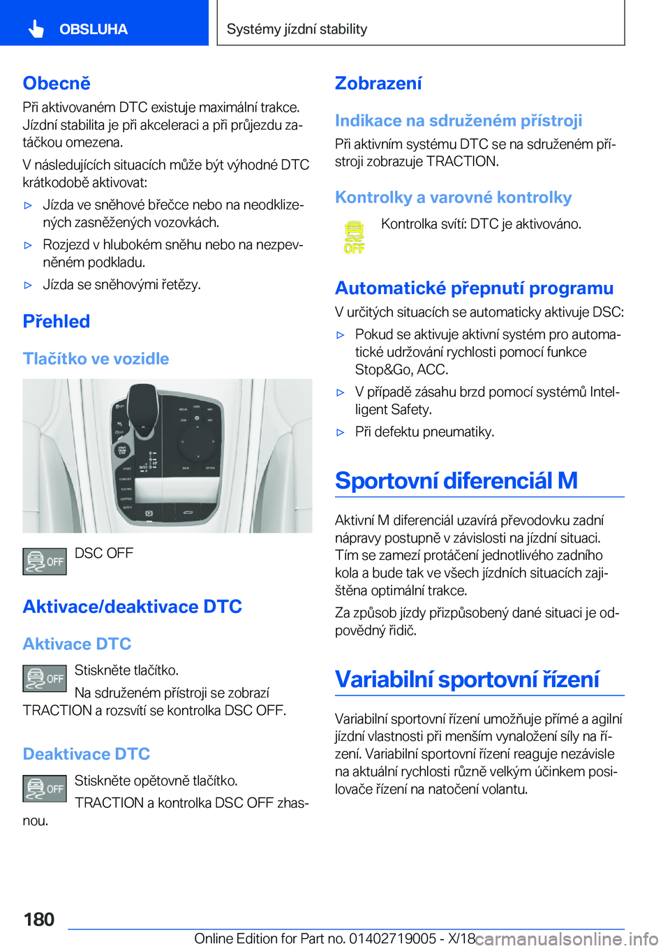 BMW Z4 2019  Návod na použití (in Czech) �O�b�e�c�n�ě�P�i��a�k�t�i�v�o�v�a�n�