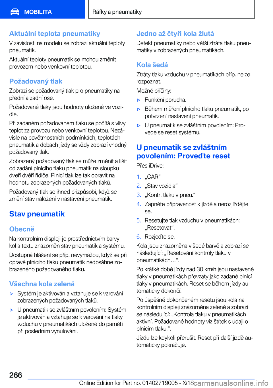 BMW Z4 2019  Návod na použití (in Czech) �A�k�t�u�