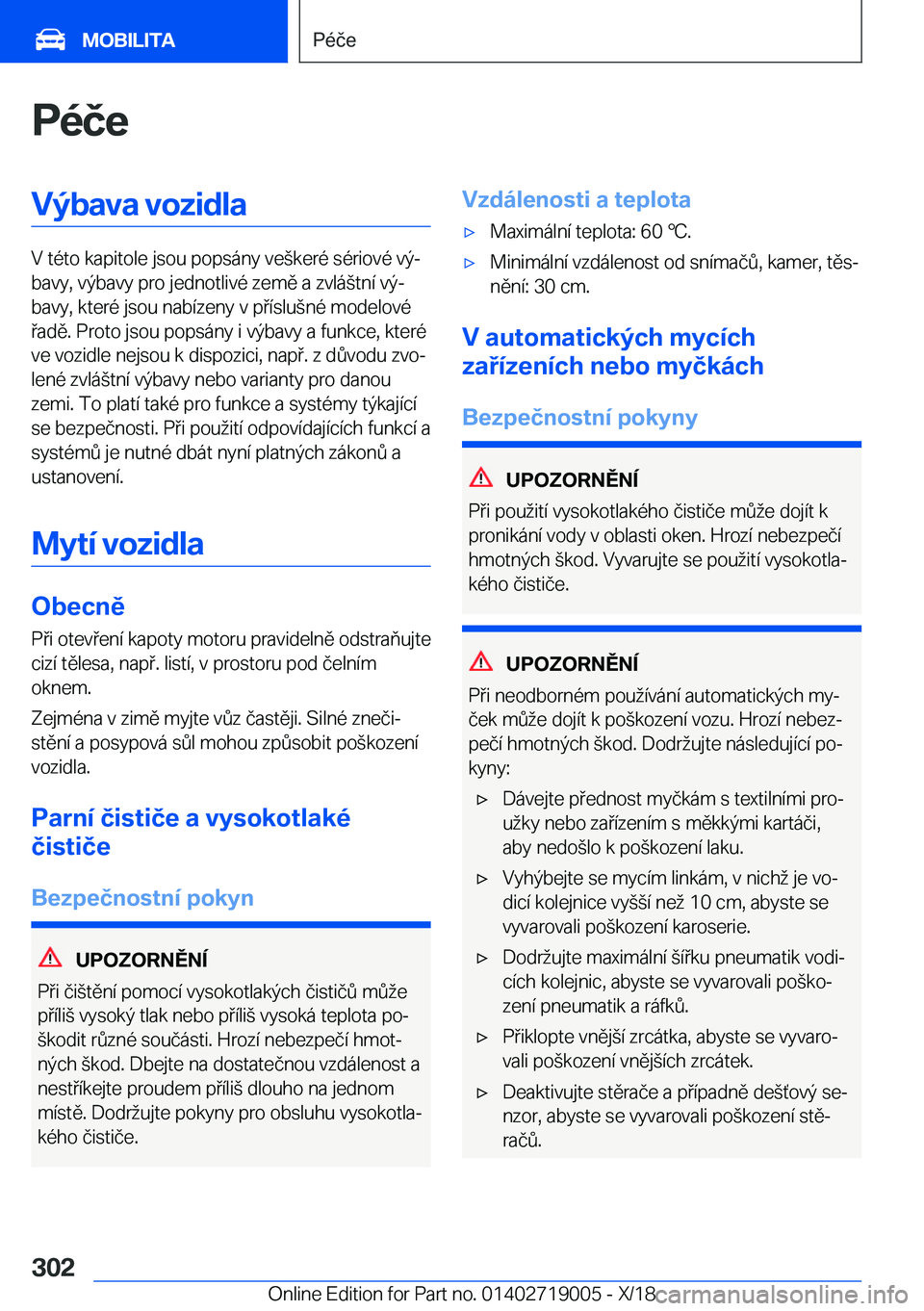 BMW Z4 2019  Návod na použití (in Czech) �P�