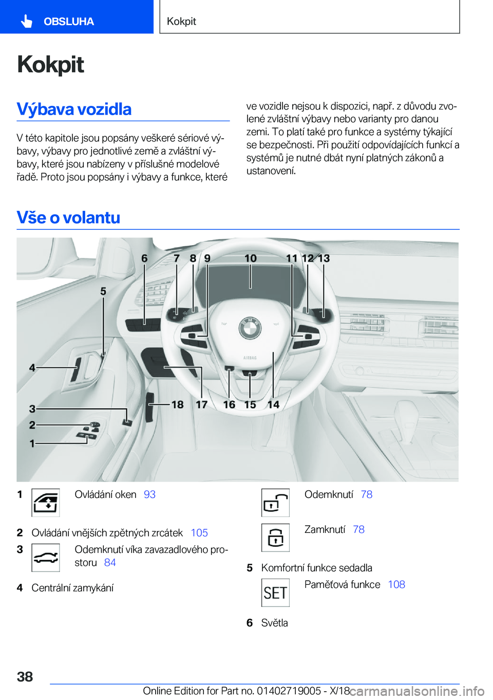 BMW Z4 2019  Návod na použití (in Czech) �K�o�k�p�i�t�V�