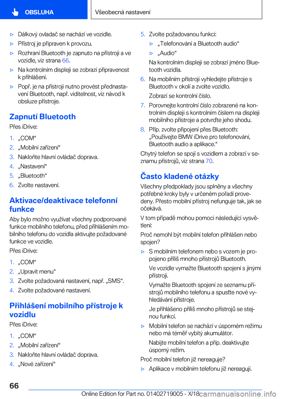 BMW Z4 2019  Návod na použití (in Czech) x�D�