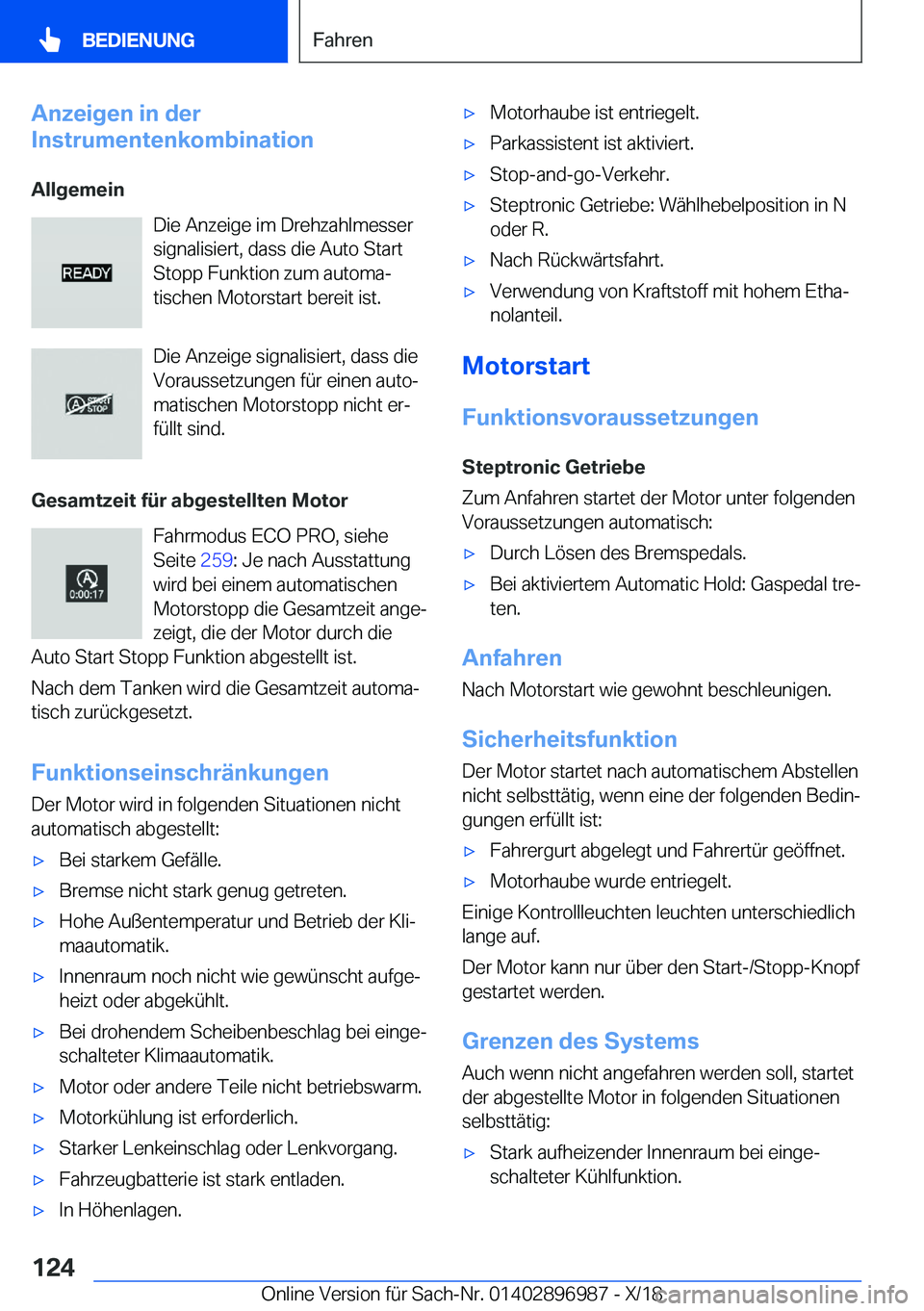 BMW Z4 2019  Betriebsanleitungen (in German) �A�n�z�e�i�g�e�n��i�n��d�e�r
�I�n�s�t�r�u�m�e�n�t�e�n�k�o�m�b�i�n�a�t�i�o�n
�A�l�l�g�e�m�e�i�n �D�i�e��A�n�z�e�i�g�e��i�m��D�r�e�h�z�a�h�l�m�e�s�s�e�r
�s�i�g�n�a�l�i�s�i�e�r�t�,��d�a�s�s��d�i�e