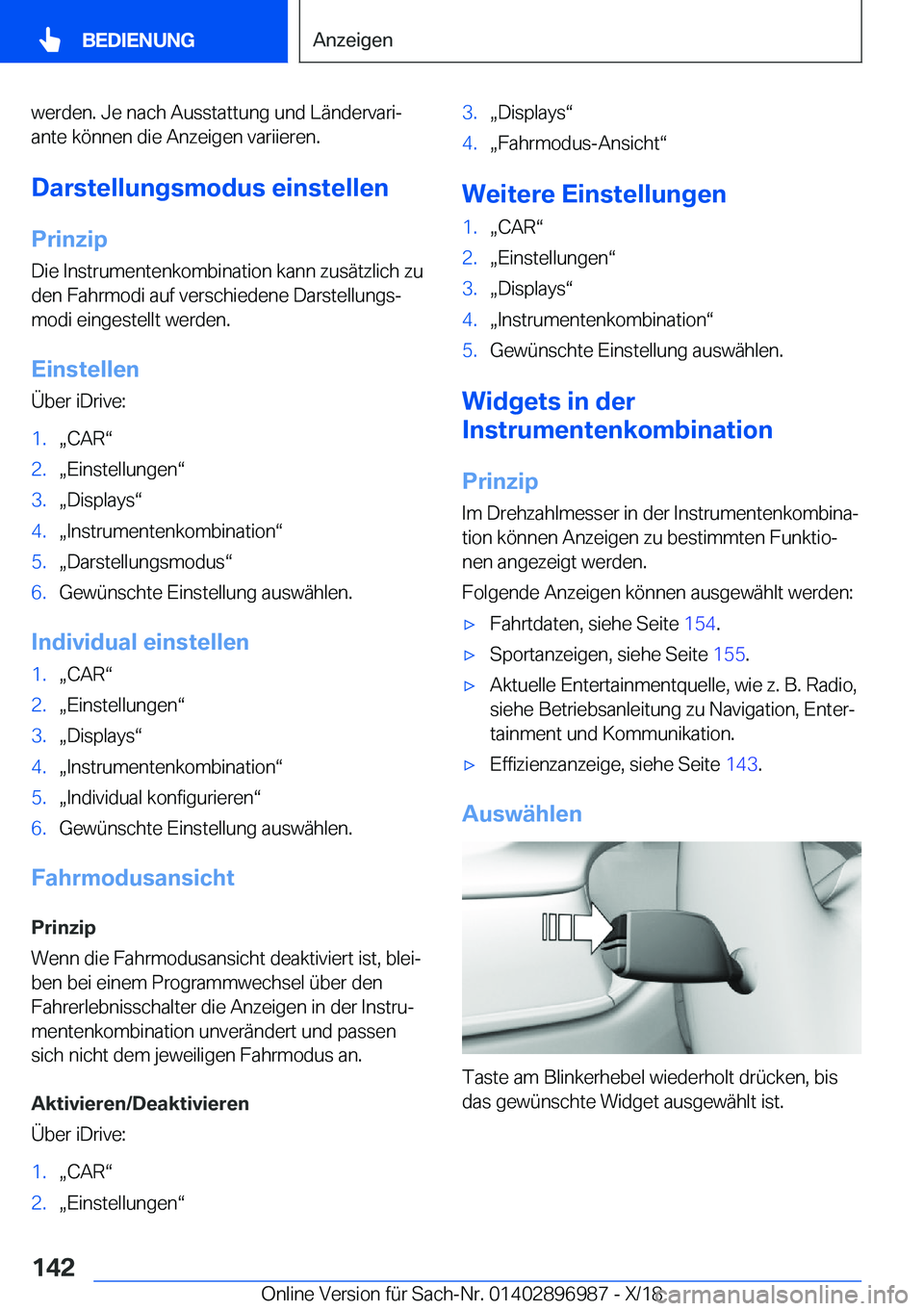 BMW Z4 2019  Betriebsanleitungen (in German) �w�e�r�d�e�n�.��J�e��n�a�c�h��A�u�s�s�t�a�t�t�u�n�g��u�n�d��L�