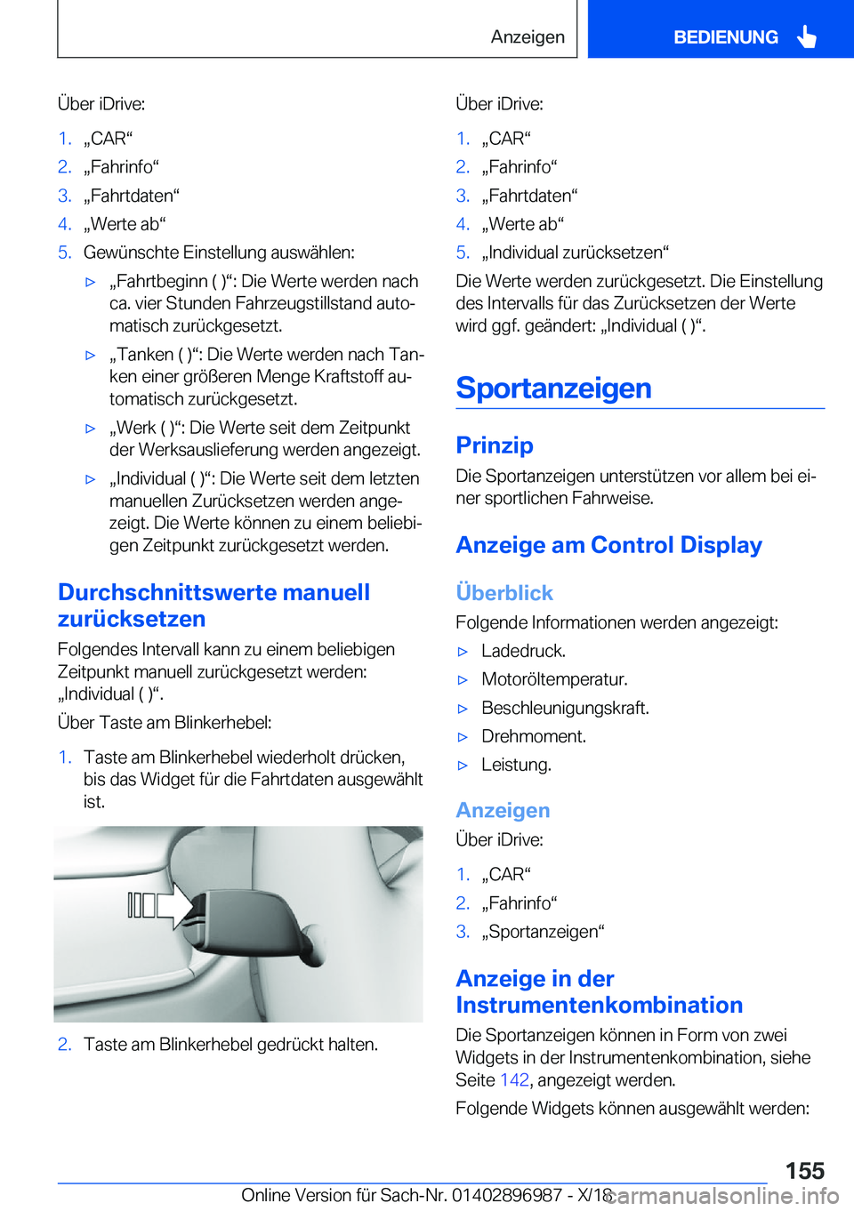 BMW Z4 2019  Betriebsanleitungen (in German) �