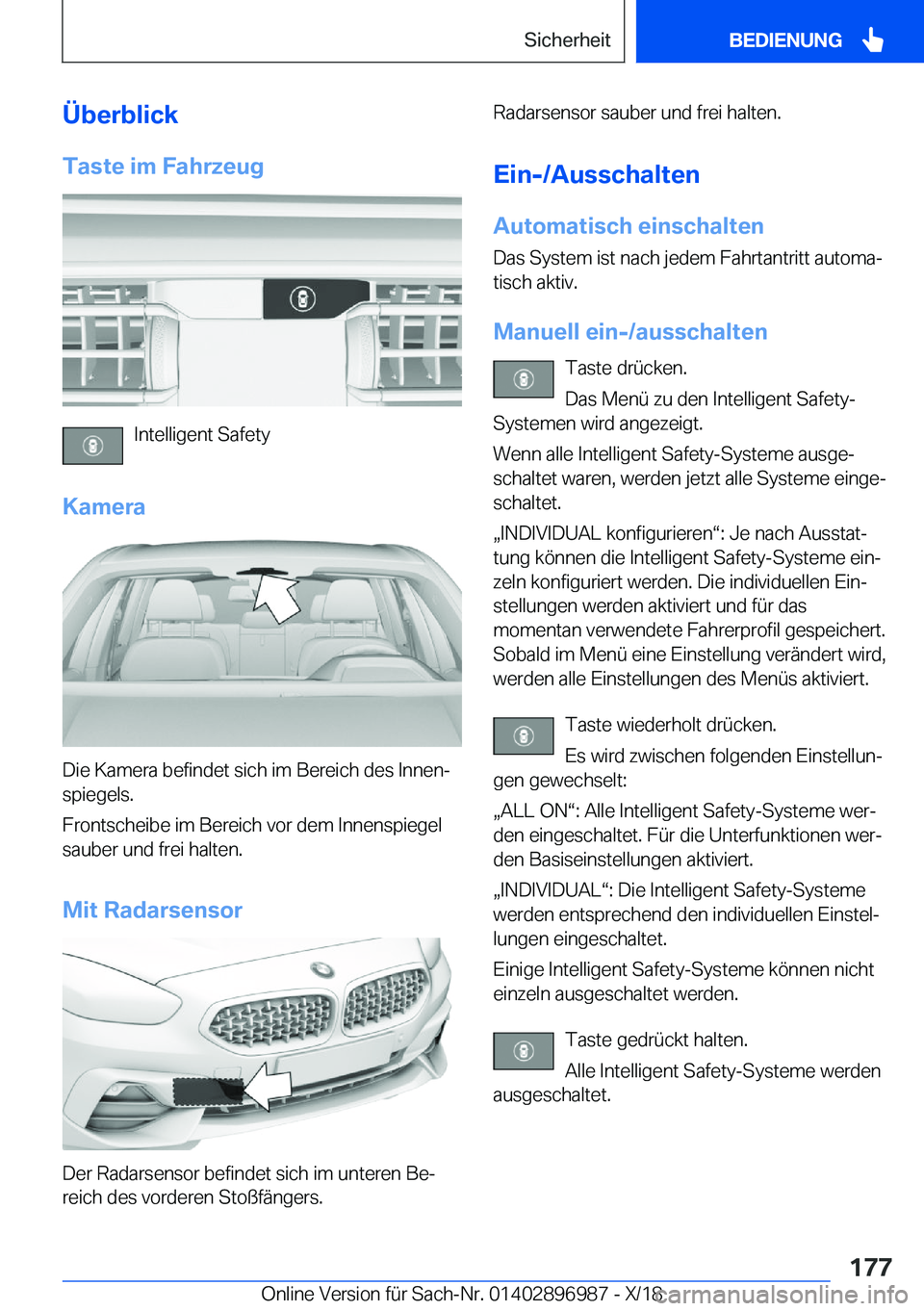 BMW Z4 2019  Betriebsanleitungen (in German) �