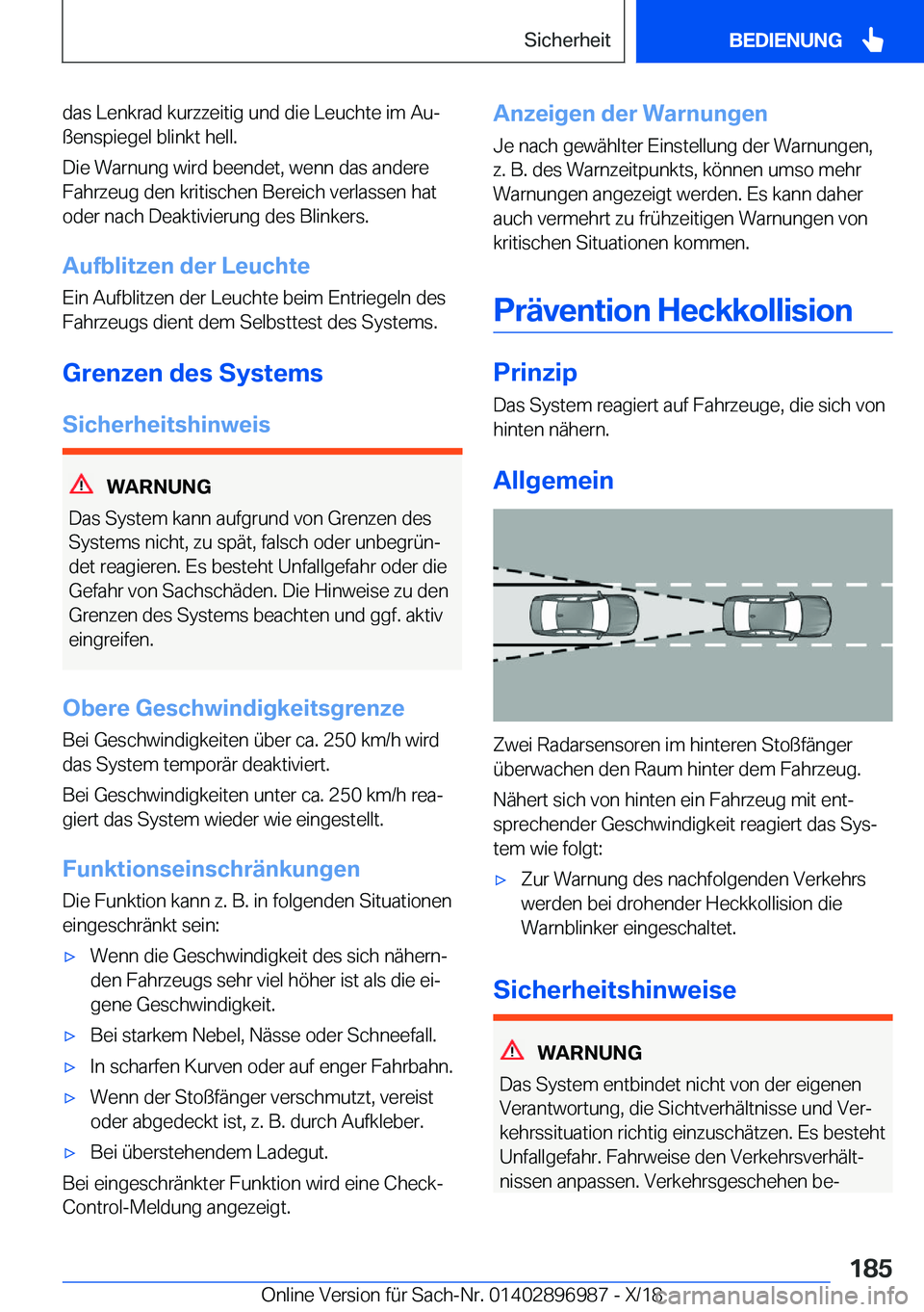 BMW Z4 2019  Betriebsanleitungen (in German) �d�a�s��L�e�n�k�r�a�d��k�u�r�z�z�e�i�t�i�g��u�n�d��d�i�e��L�e�u�c�h�t�e��i�m��A�uj
�
