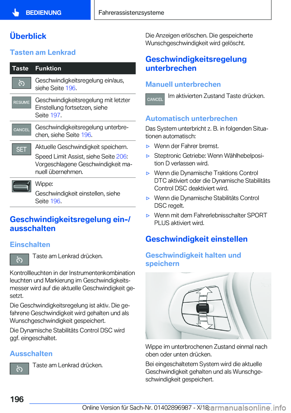 BMW Z4 2019  Betriebsanleitungen (in German) �