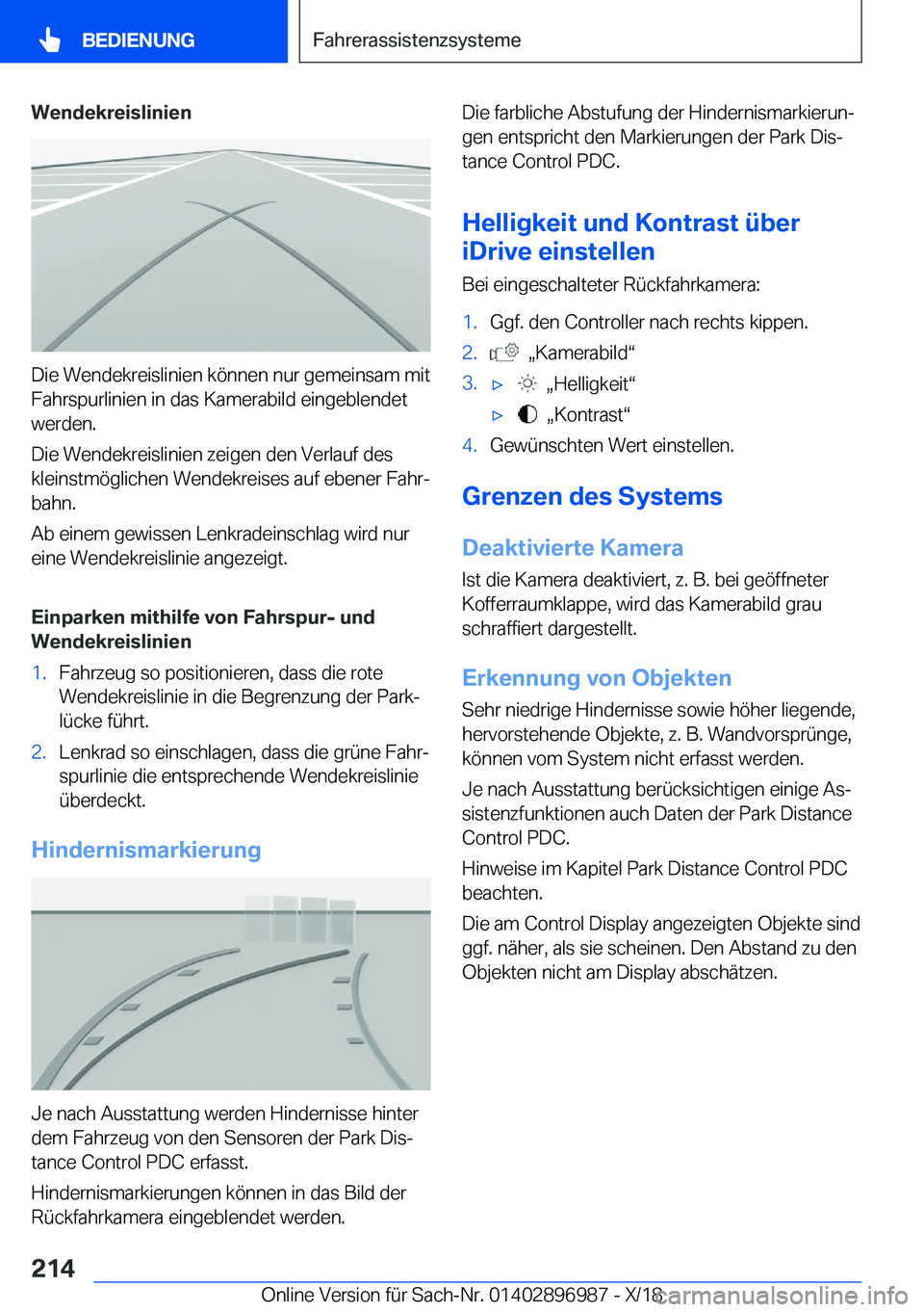 BMW Z4 2019  Betriebsanleitungen (in German) �W�e�n�d�e�k�r�e�i�s�l�i�n�i�e�n
�D�i�e��W�e�n�d�e�k�r�e�i�s�l�i�n�i�e�n��k�