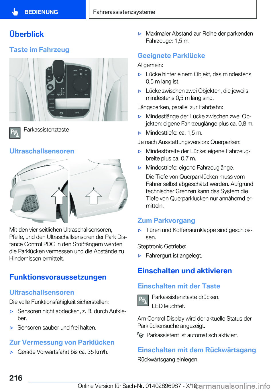 BMW Z4 2019  Betriebsanleitungen (in German) �