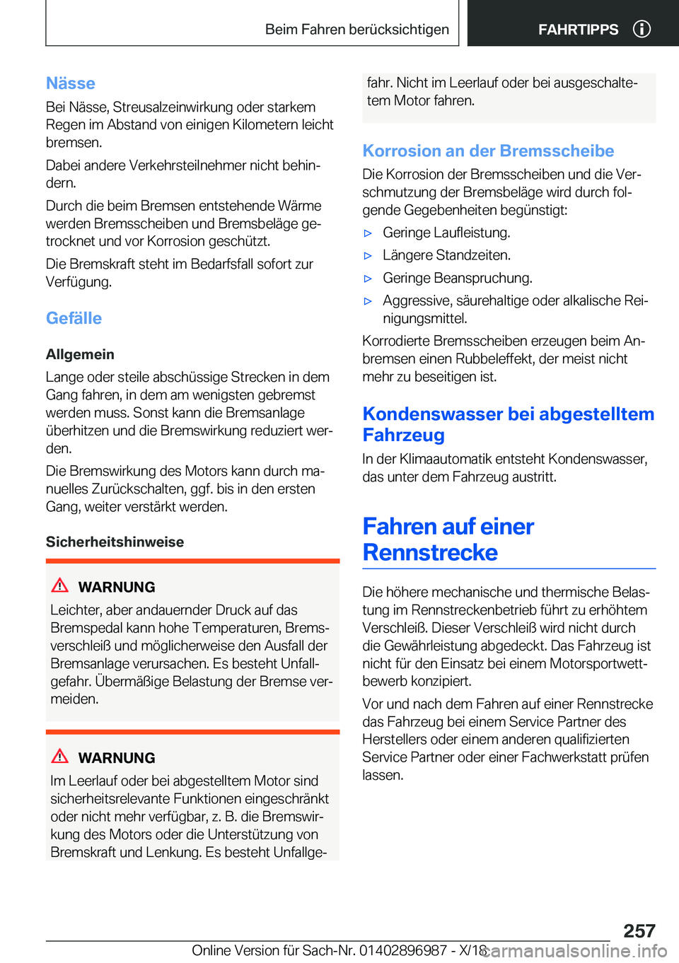 BMW Z4 2019  Betriebsanleitungen (in German) �N�