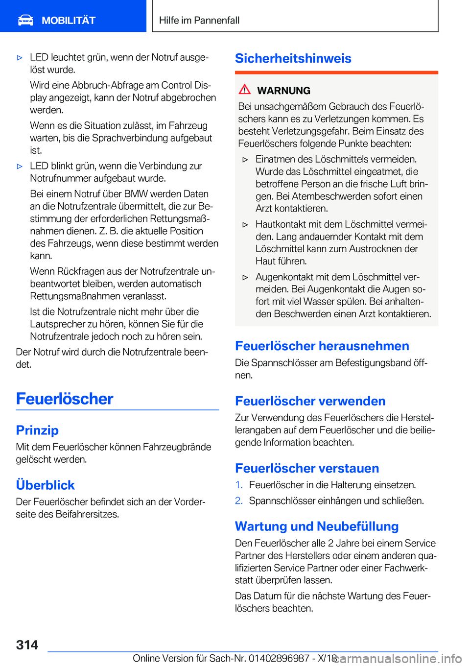 BMW Z4 2019  Betriebsanleitungen (in German) x�L�E�D��l�e�u�c�h�t�e�t��g�r�