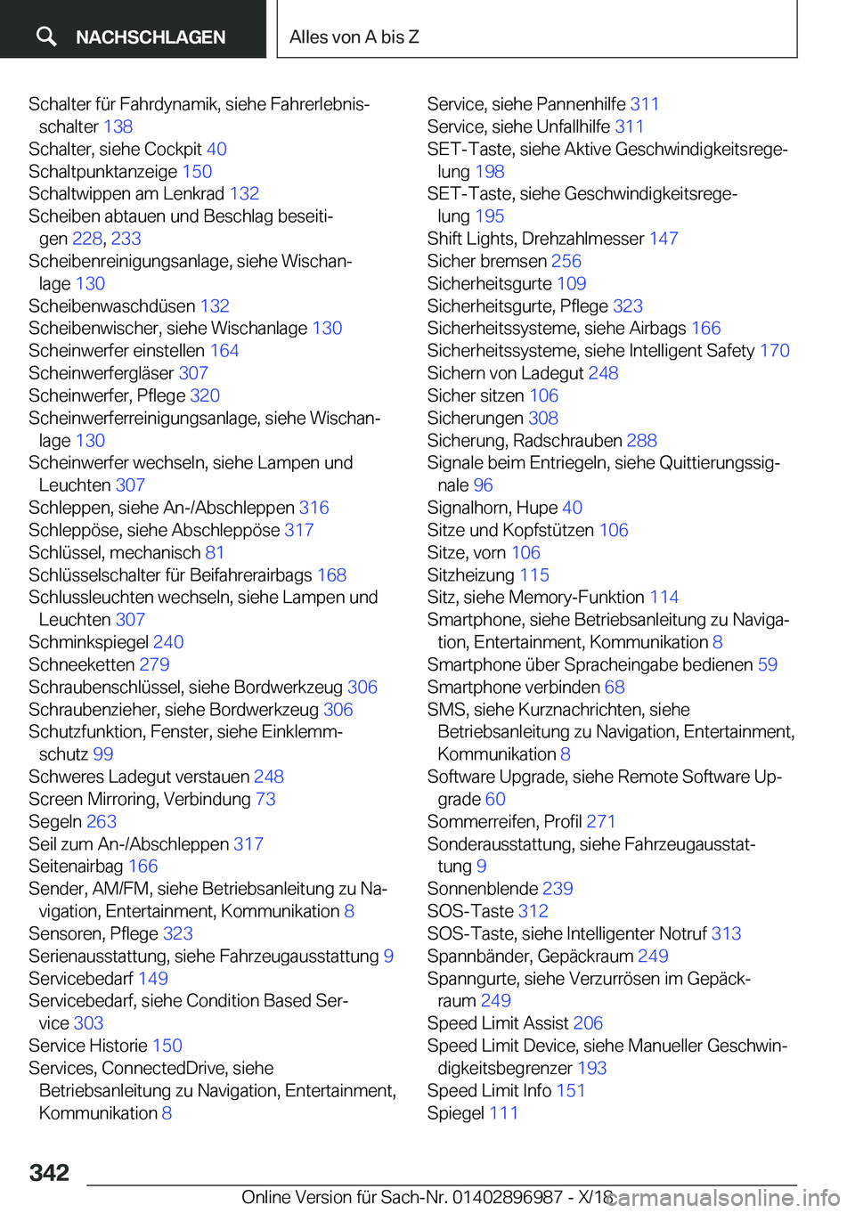 BMW Z4 2019  Betriebsanleitungen (in German) �S�c�h�a�l�t�e�r��f�